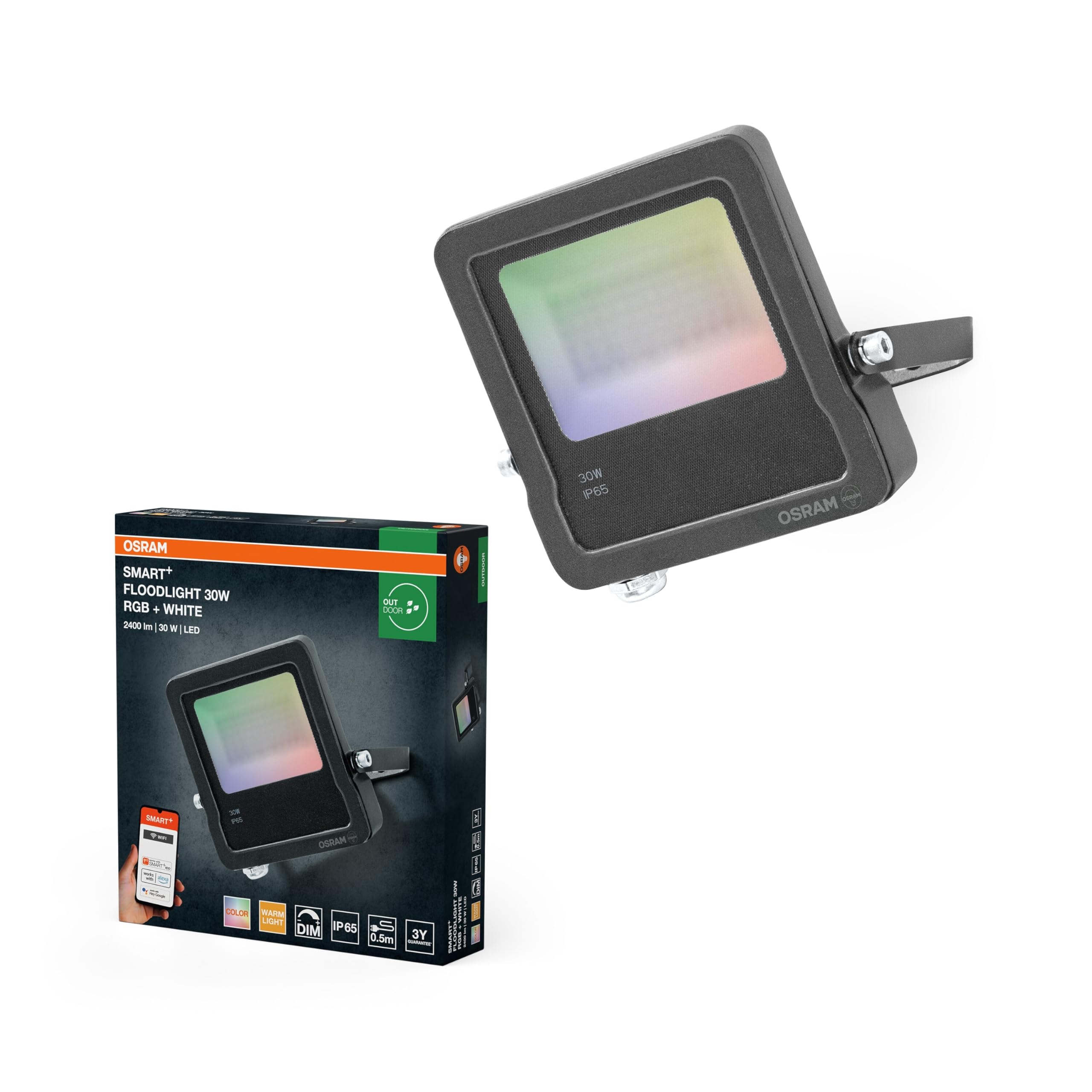 OSRAM SMART+ WiFi Fluter 30W dunkelgrau RGB+W Alu IP65