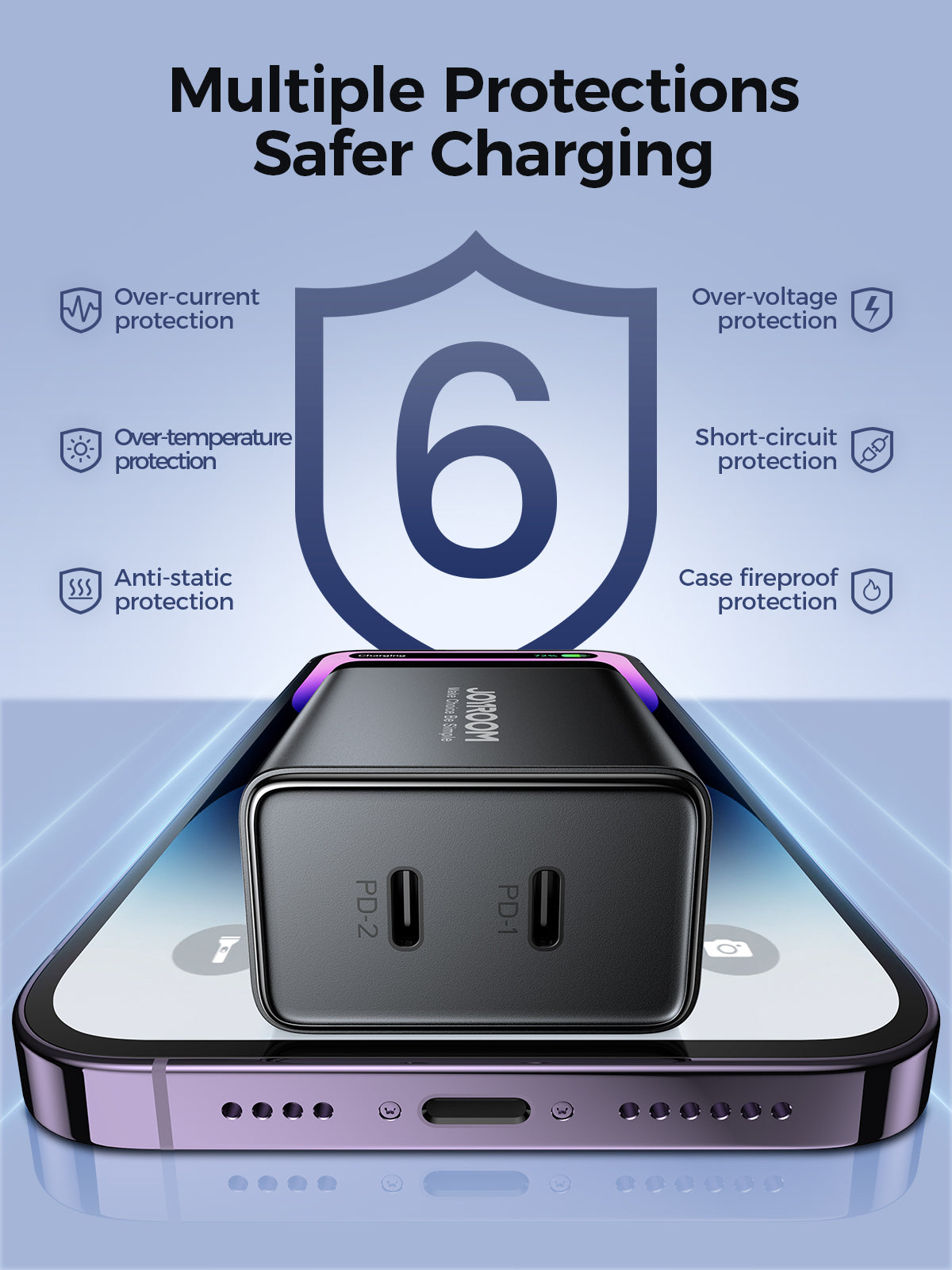 JOYROOM Chargers JR-TCF09 Ladegerät 40W 2C schwarz