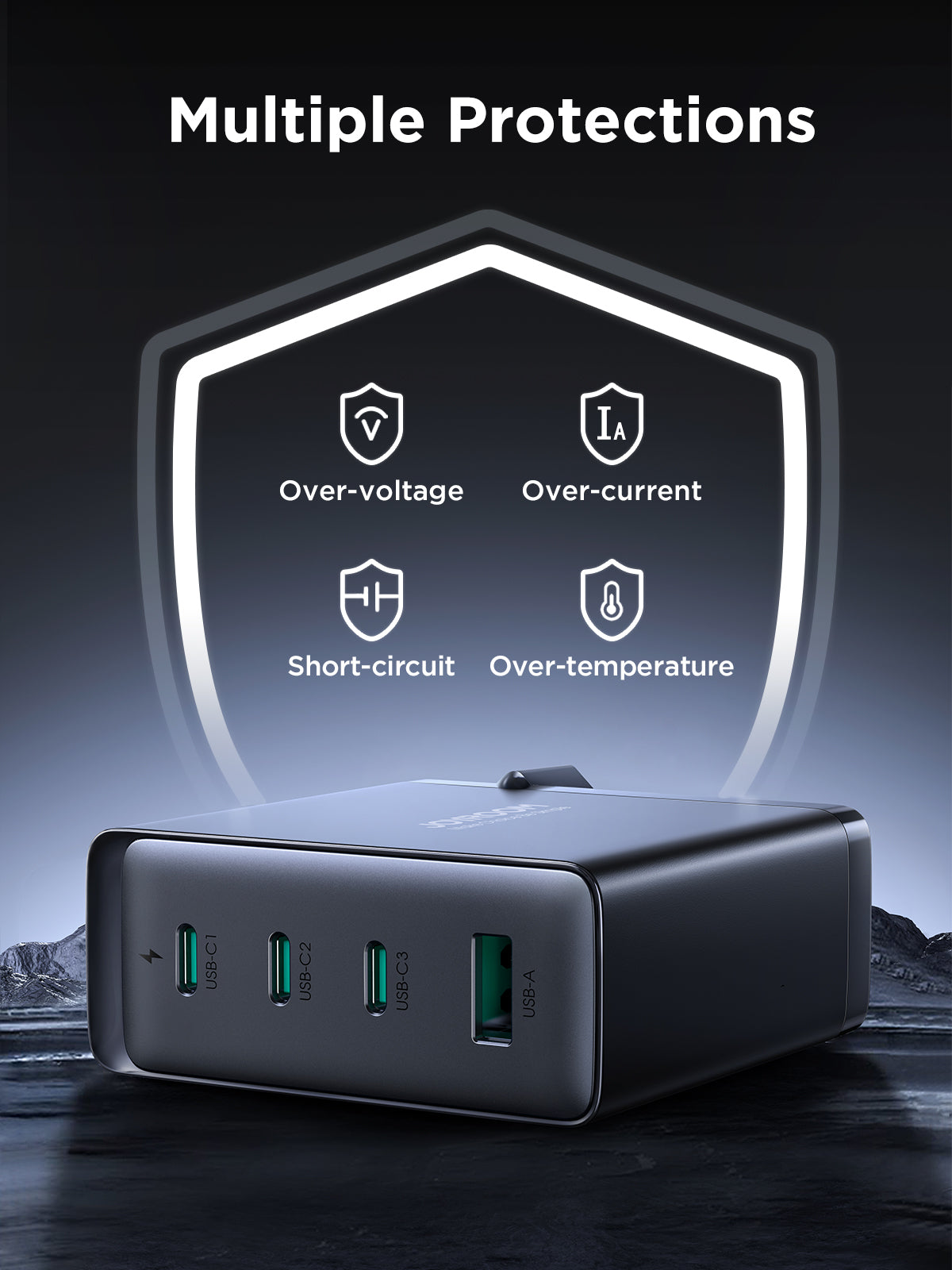 JOYROOM JR-TCG05 140W GaN Ladegerät Schwarz US-Stecker