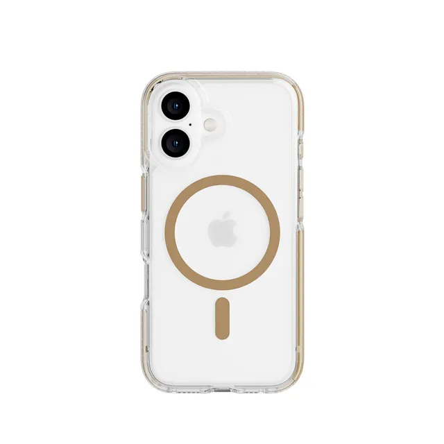 Tech21 EvoCrystal iPhone 16 Hülle MagSafe Gold Transparent
