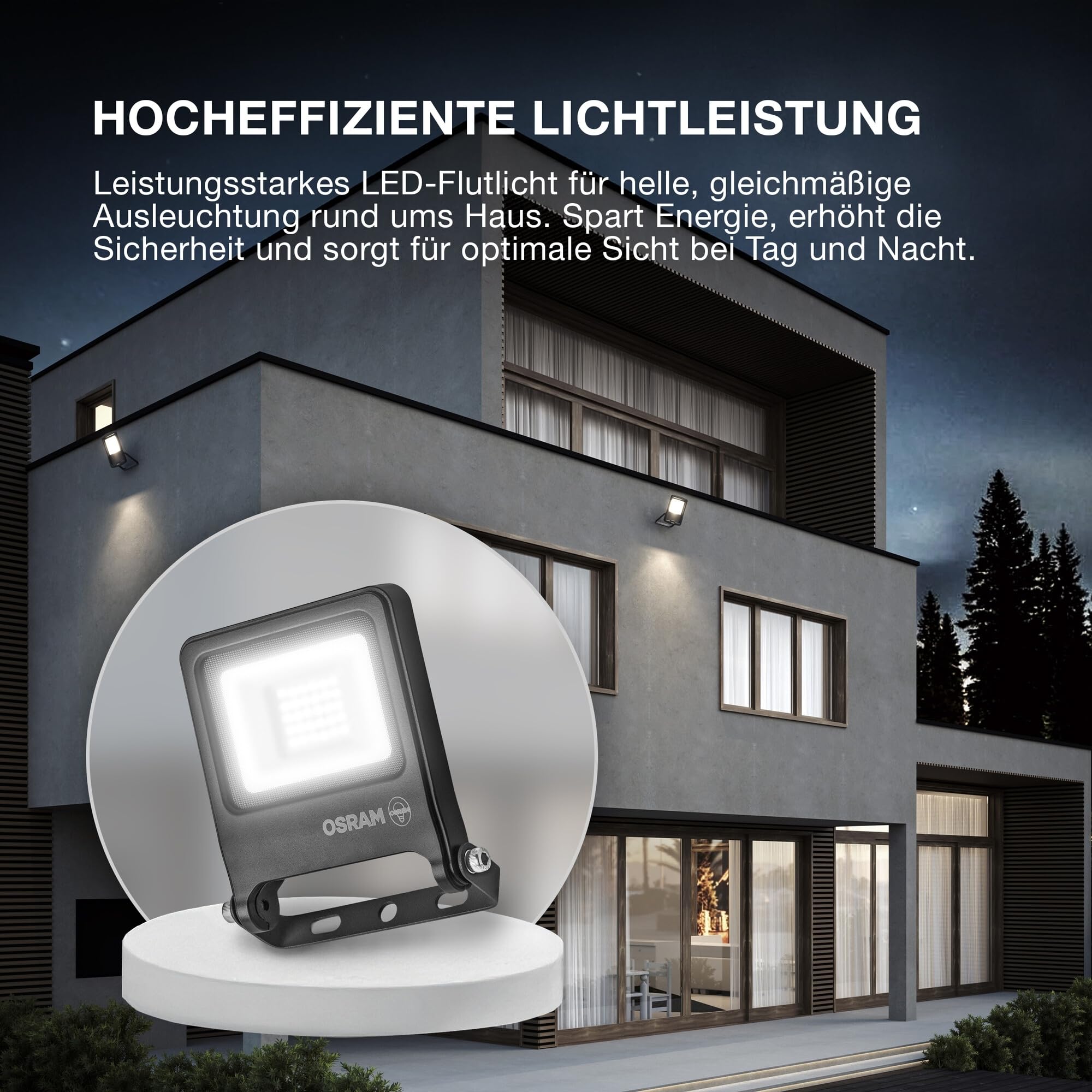 ams OSRAM Endura Flood 50W LED-Fluter 4000K grau