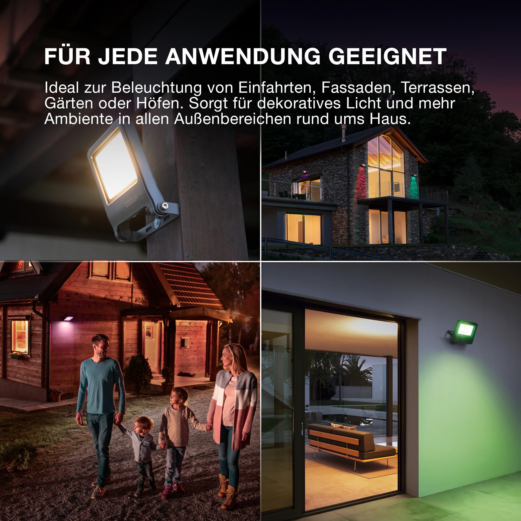 OSRAM SMART+ WiFi Flutlicht 50W dunkelgrau RGB 4000lm IP65