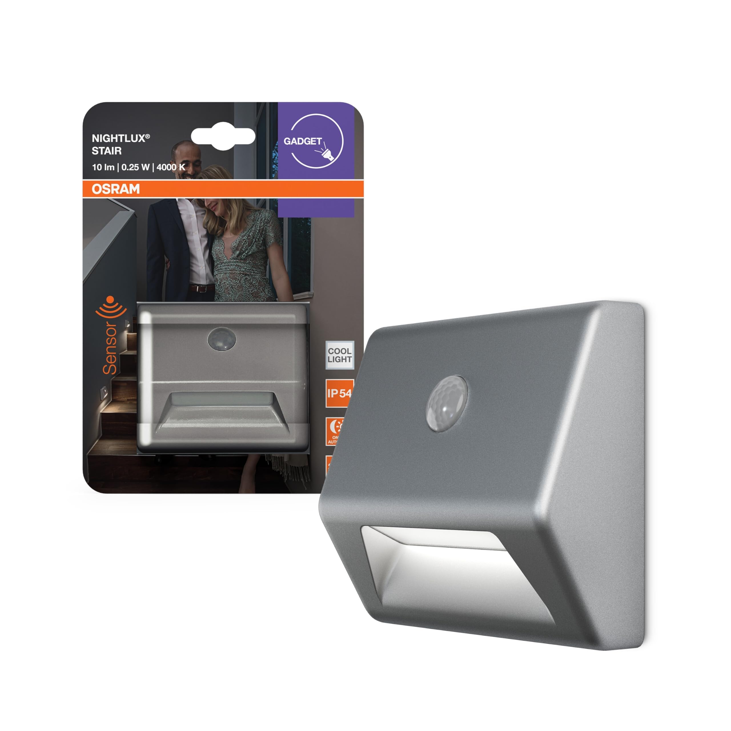 OSRAM NIGHTLUX Stair Treppenlicht silber Batterie Sensor