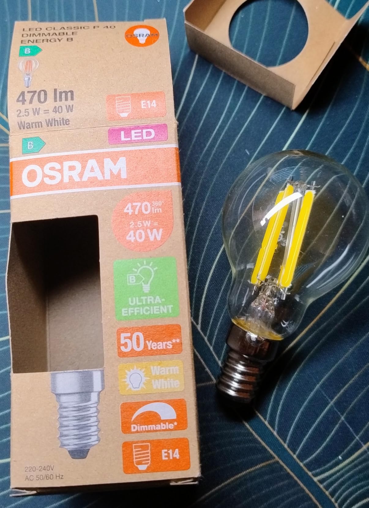 ams OSRAM Classic P 40 LED Tropfen E14 klar dimmbar