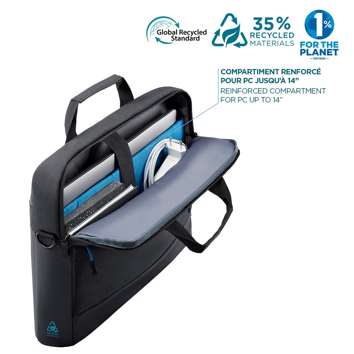 Mobilis Trendy Notebook-Tasche 16 Zoll 40,6cm 35% Recycling schwarz