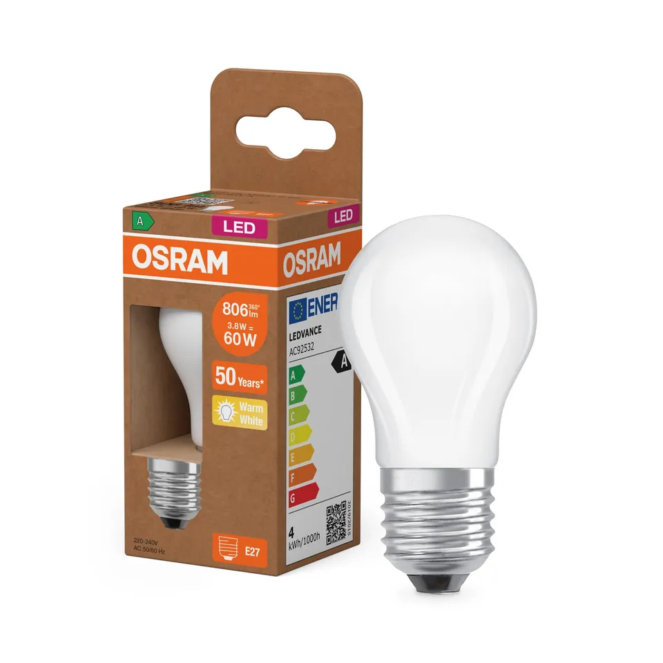 ams OSRAM SMART+ P 60 LED Lampe E27 matt weiß 60W Ersatz