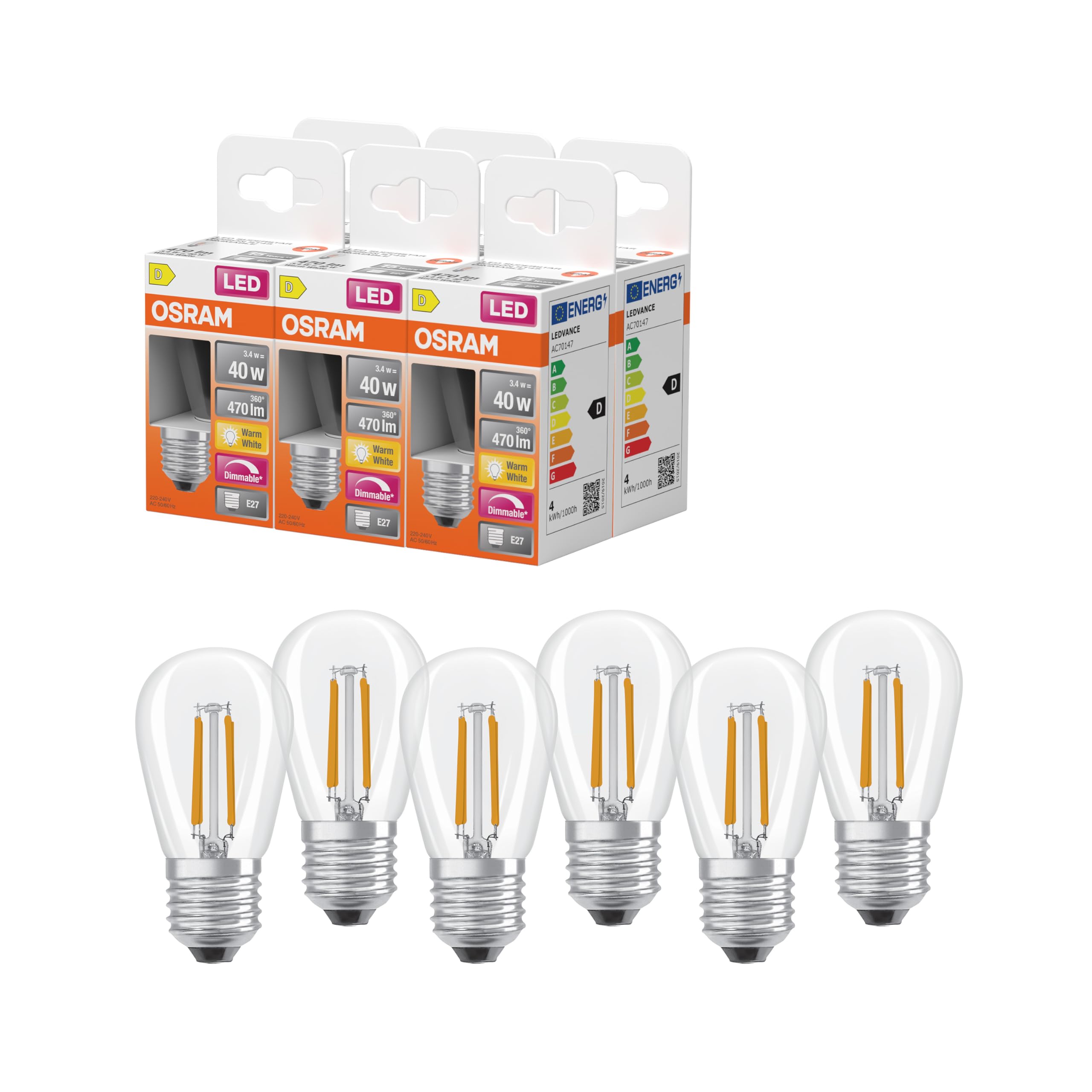 OSRAM Superstar Classic P25 Filament LED Tropfen E27 25W