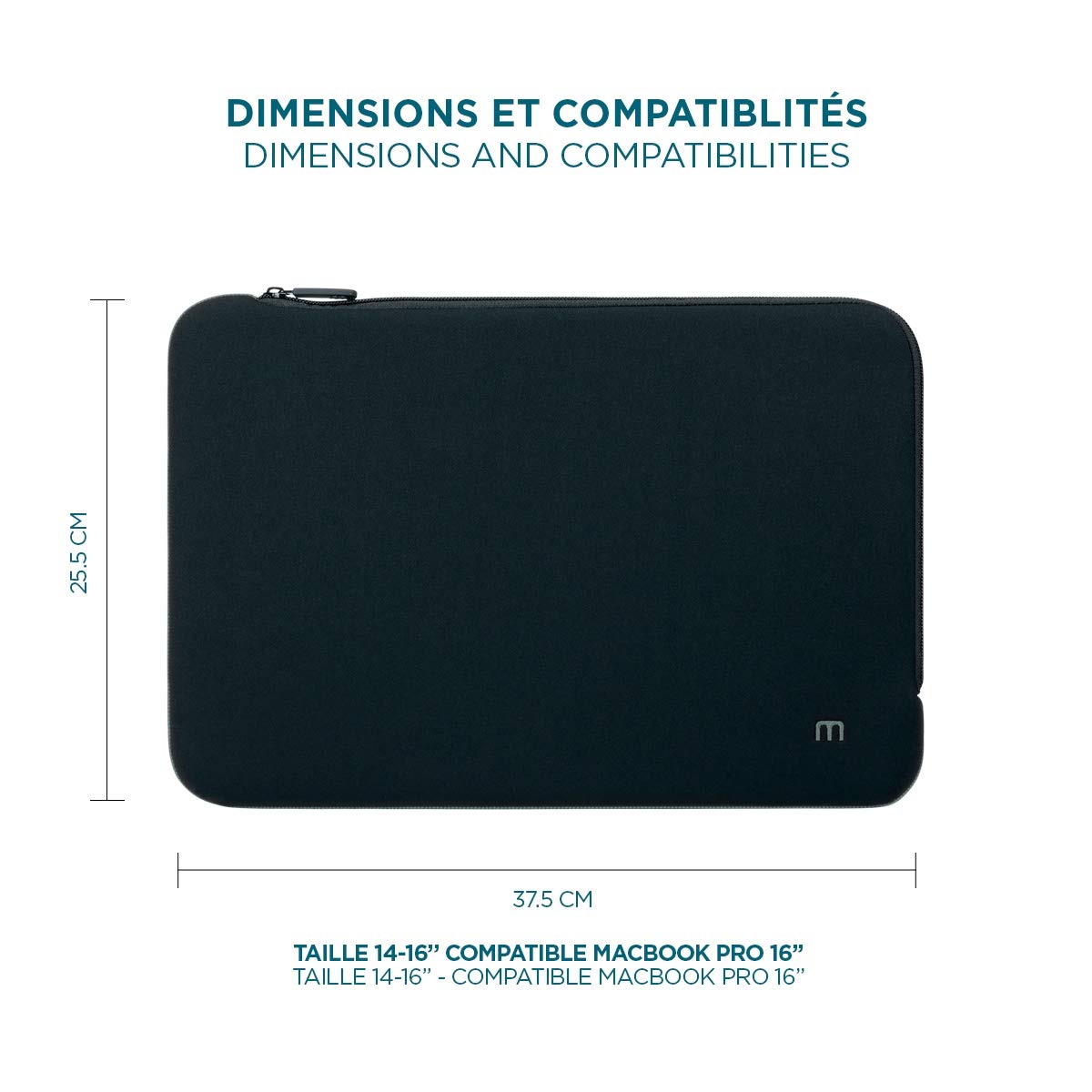 Mobilis Skin Neopren Notebookhülle 15,6 Zoll Schwarz Grau