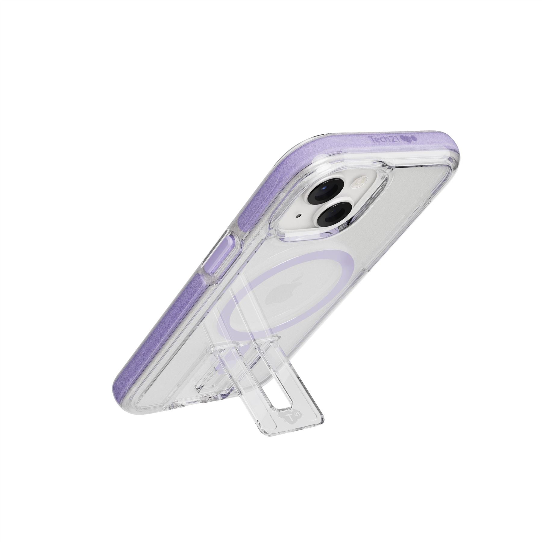 Tech21 EvoCrystal Kick iPhone 15/14/13 Hülle Clear Lilac