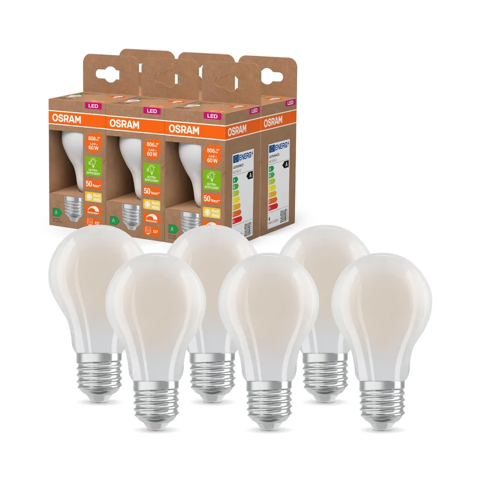 ams OSRAM SMART+ Classic A60 LED-Lampe E27 dimmbar 6er-Pack
