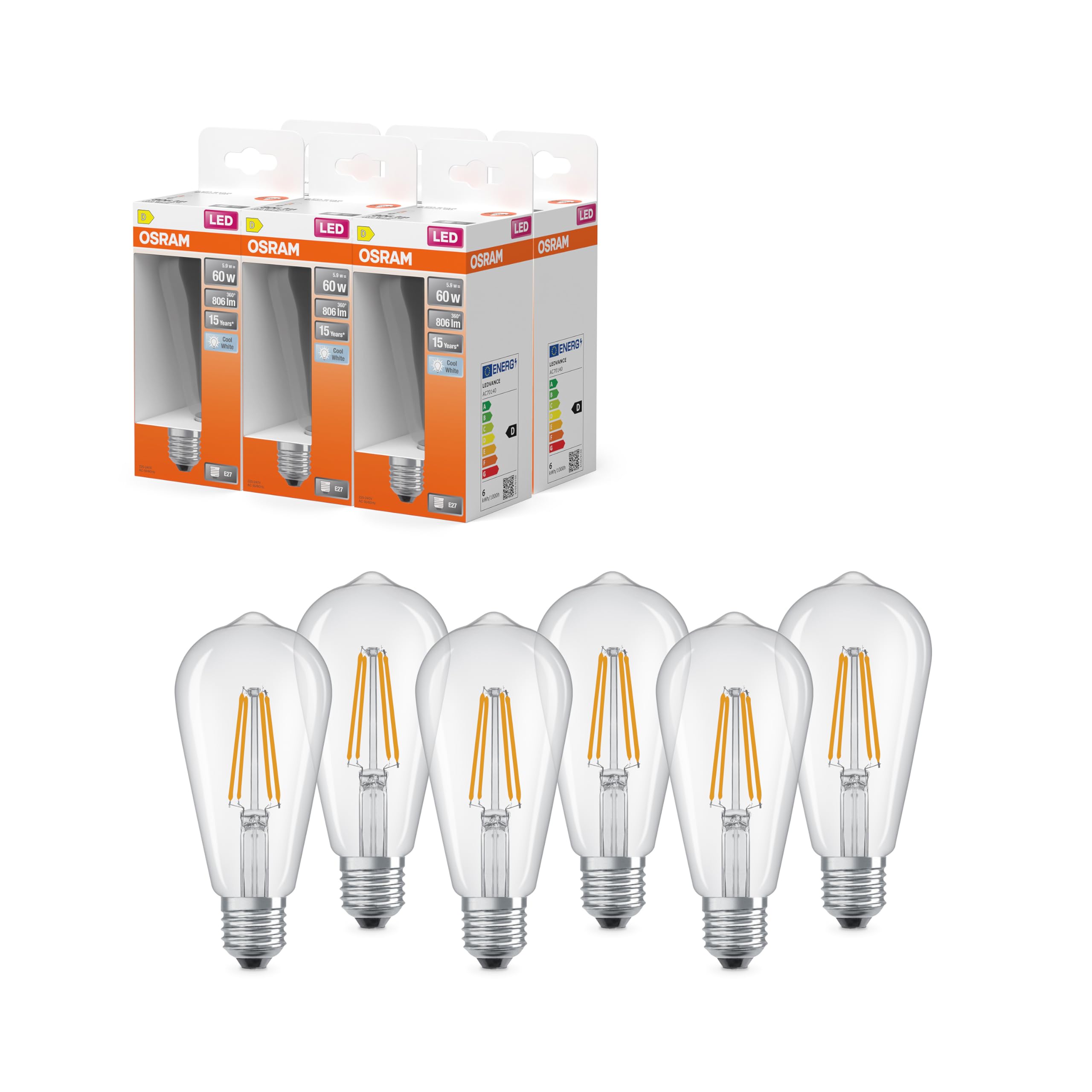 OSRAM LED Star Classic Edison ST64 3,4W matt E27
