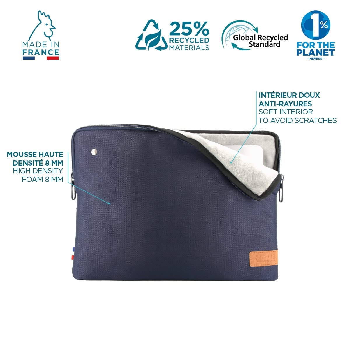 Mobilis La Frenchie Laptoptasche 14 Zoll Nachtblau