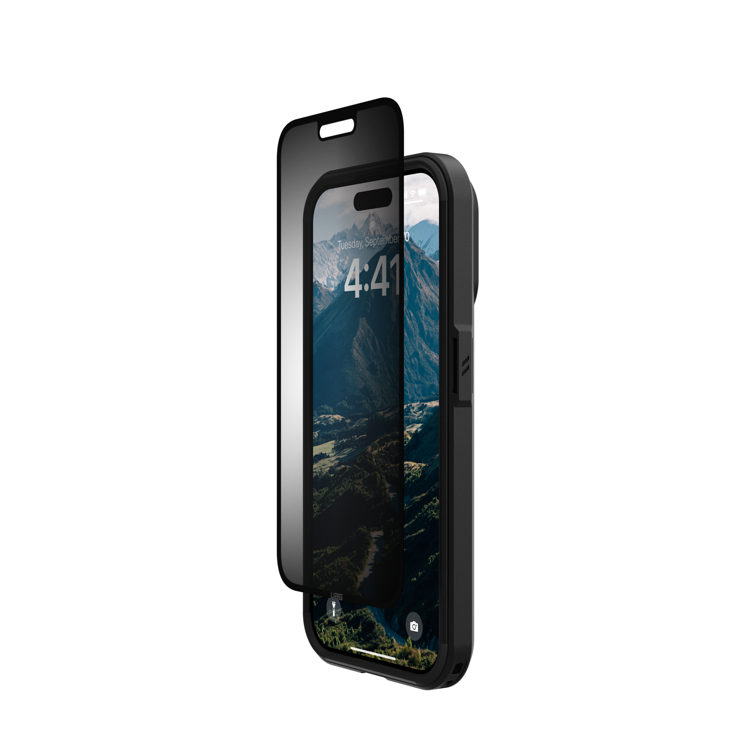 UAG Standard Issue Blickschutzfolie für iPhone 15 Pro abnehmbar