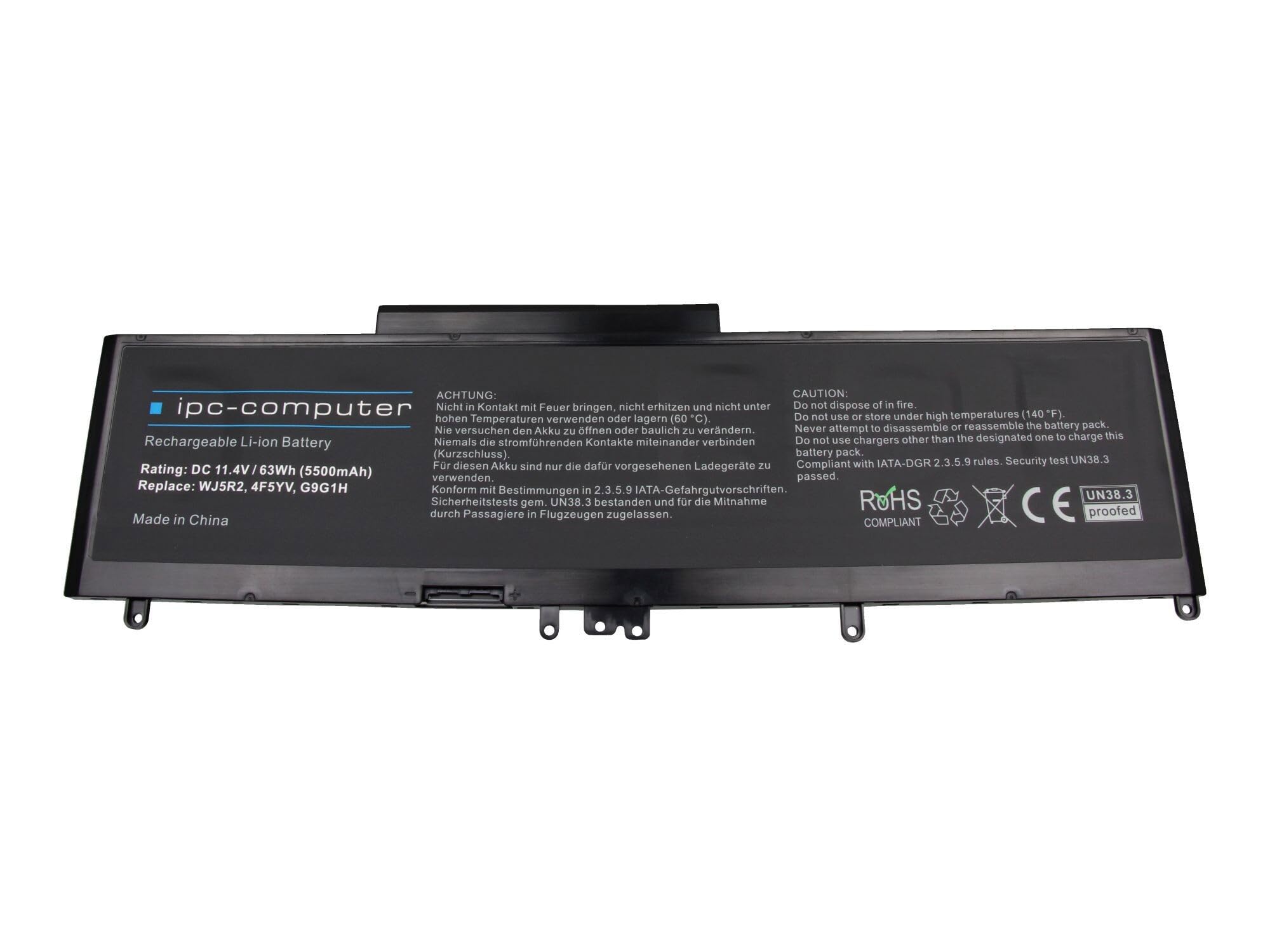 IPC-Computer Akkus G9G1H Laptop Akku 63Wh schwarz