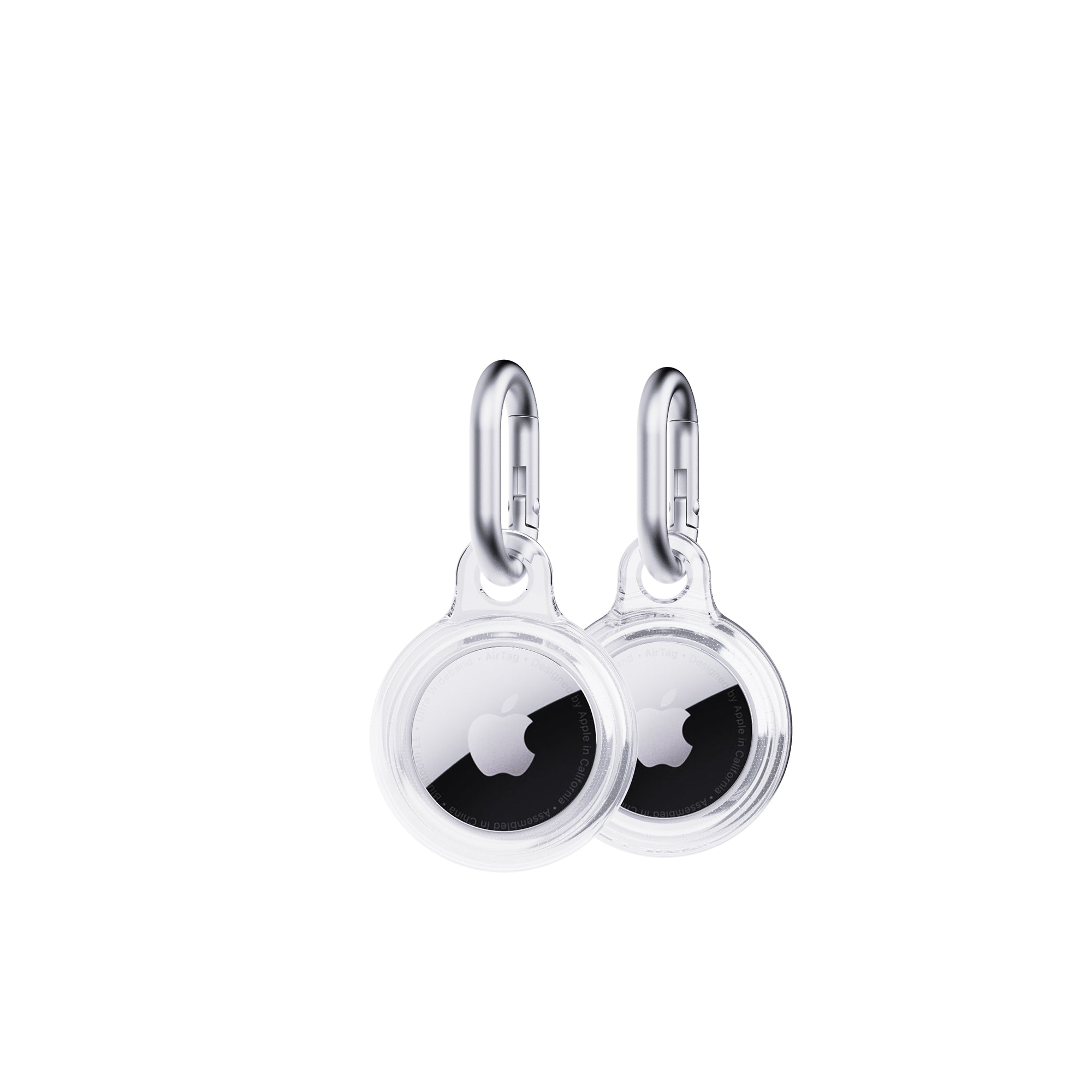 Tech21 EvoClear AirTag Hülle Clear 2er Pack Karabiner