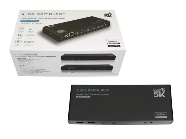 IPC-Computer USB-C Docking Station 100W HDMI DP