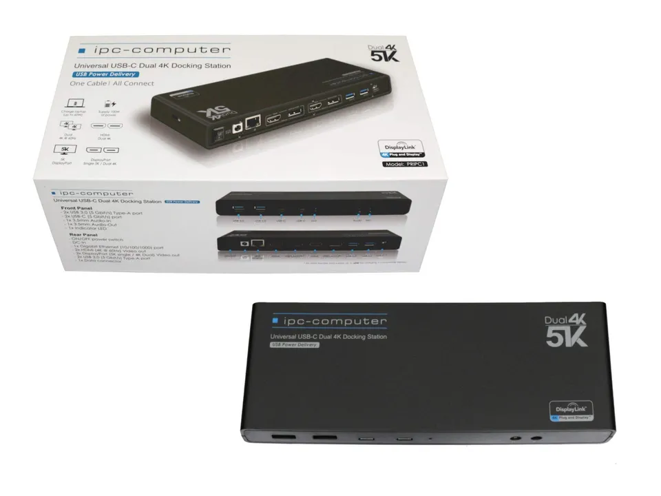 IPC-Computer USB-C Docking Station 100W HDMI DP
