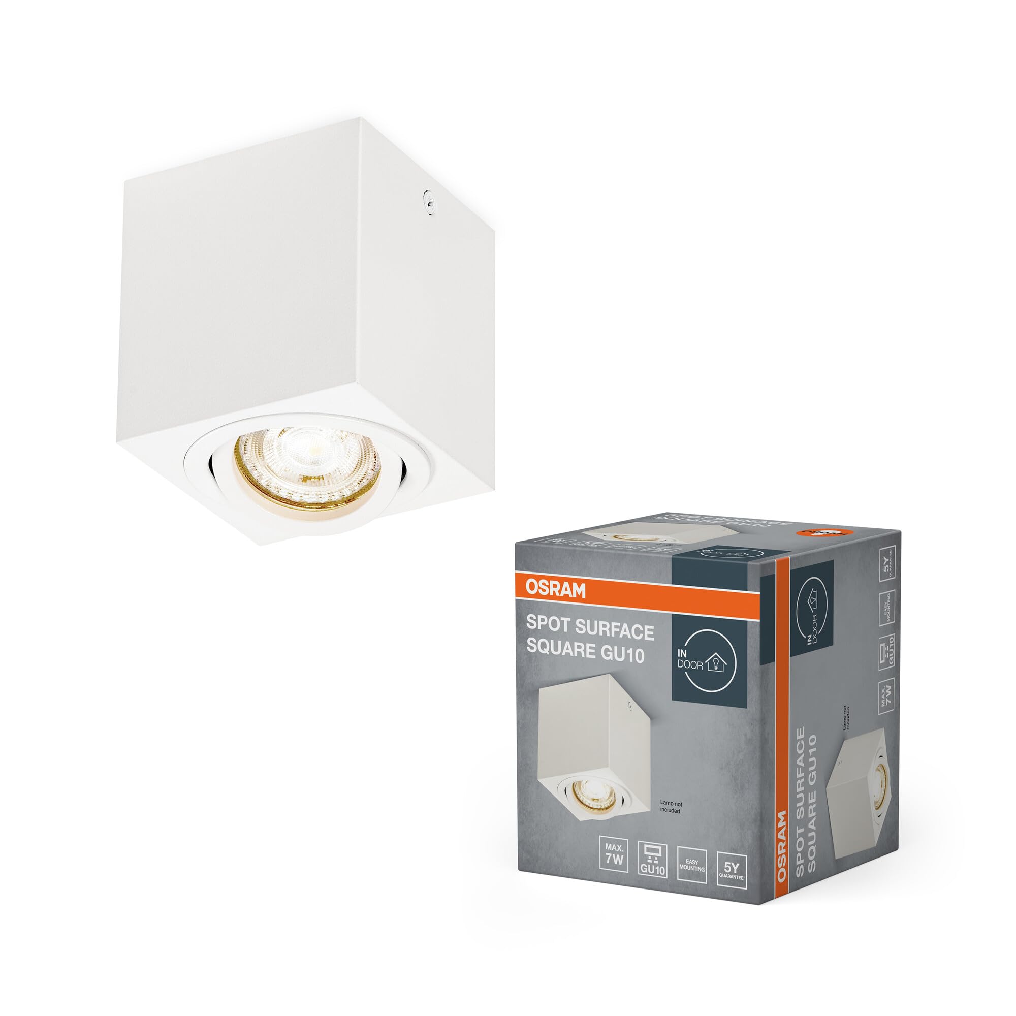 ams OSRAM SMART+ Spot Surface Square Aufbauspot Weiß GU10 eckig