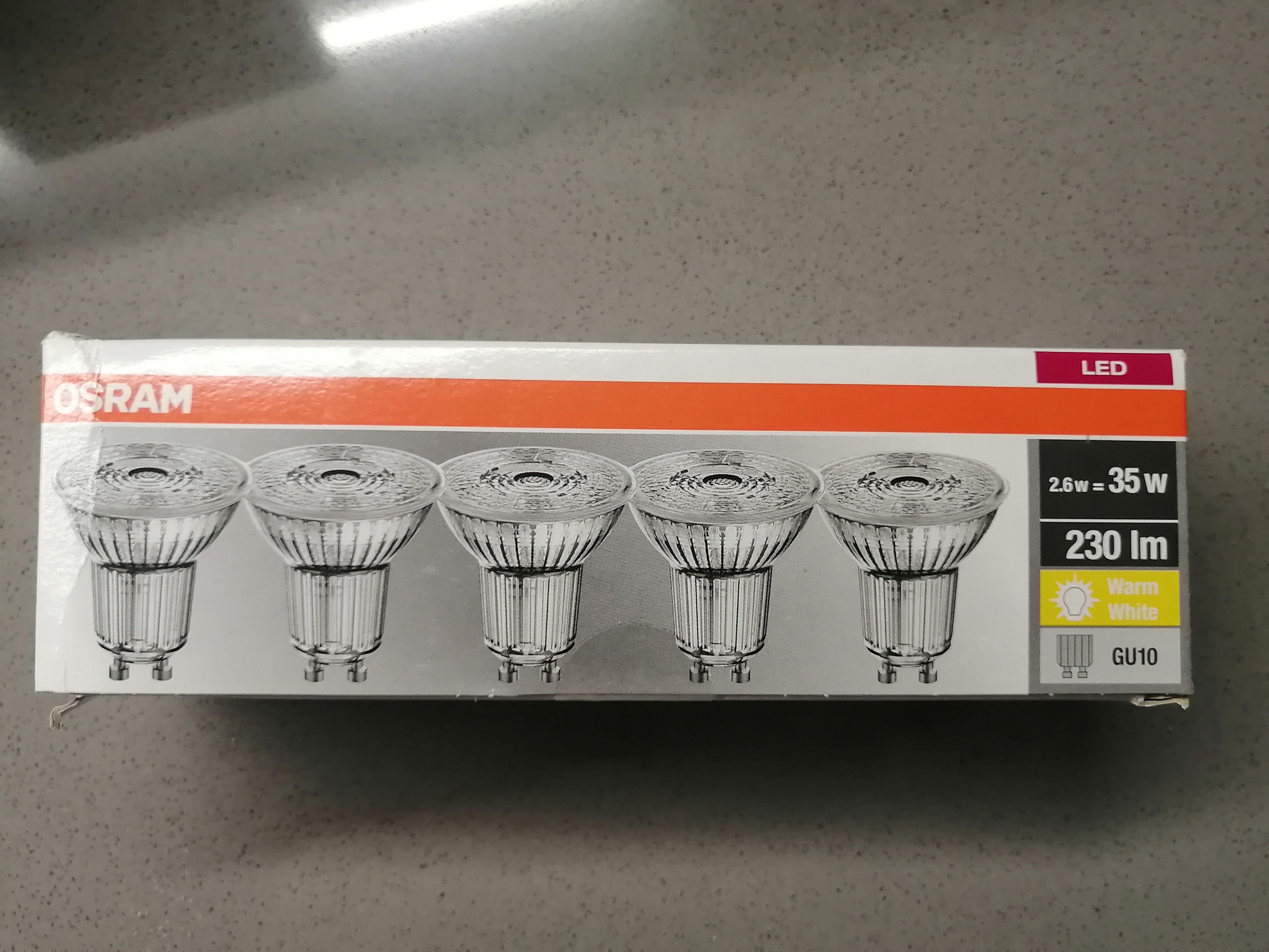 OSRAM SMART+ Base PAR16 LED-Spot GU10 warmweiß 5er-Pack