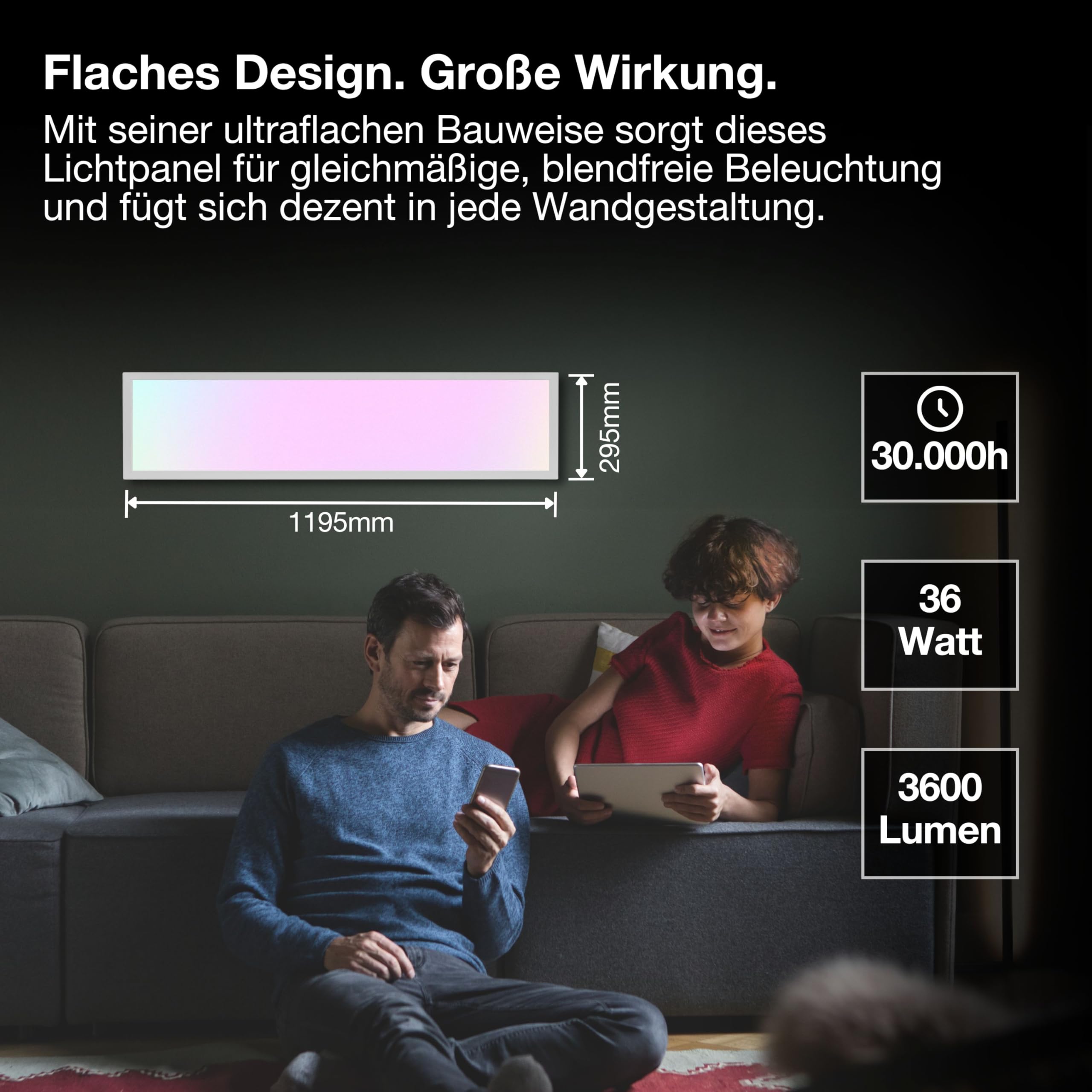 ams OSRAM SMART+ WiFi Magic Panelleuchte 120x30cm 36W