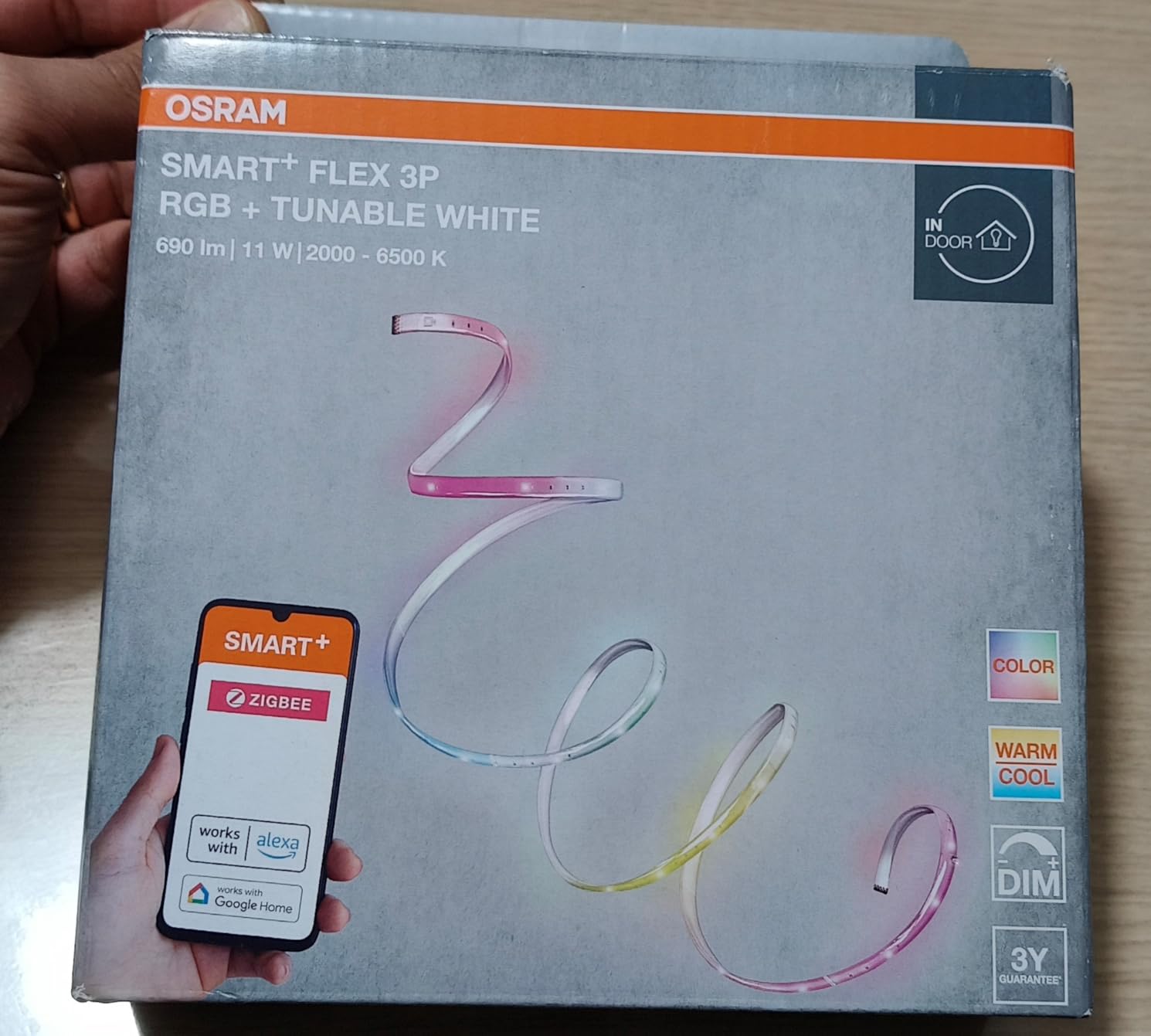 ams OSRAM Smart+ LED Streifen Basis RGBW 180cm Zigbee dimmbar 700lm