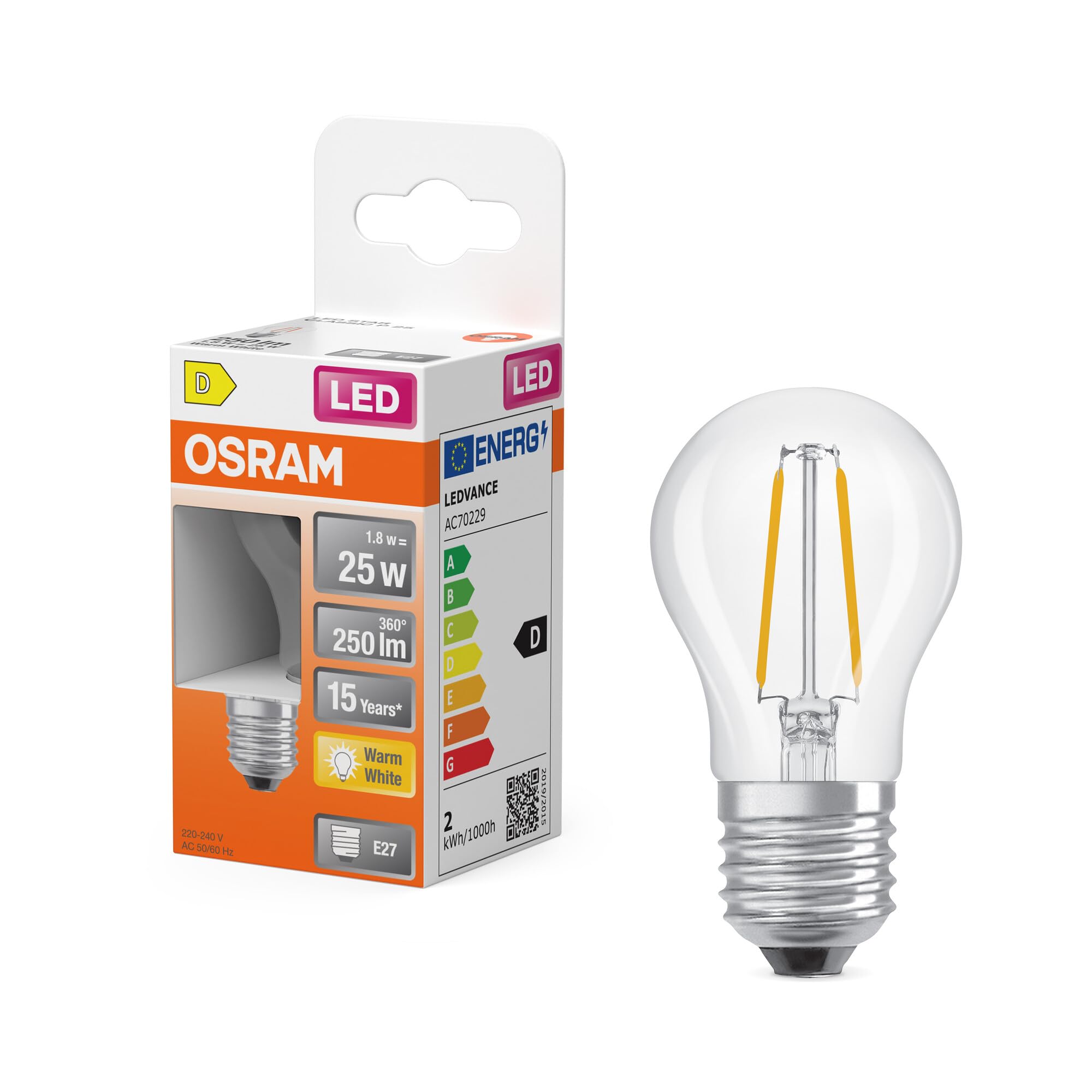 OSRAM Star Classic P LED Filament E27 2700K 1er
