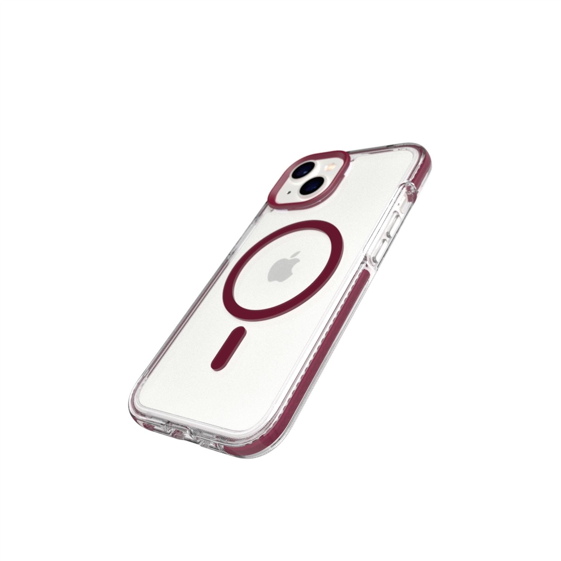 Tech21 EvoCrystal MagSafe iPhone 15/14/13 Hülle Clear Burgundy