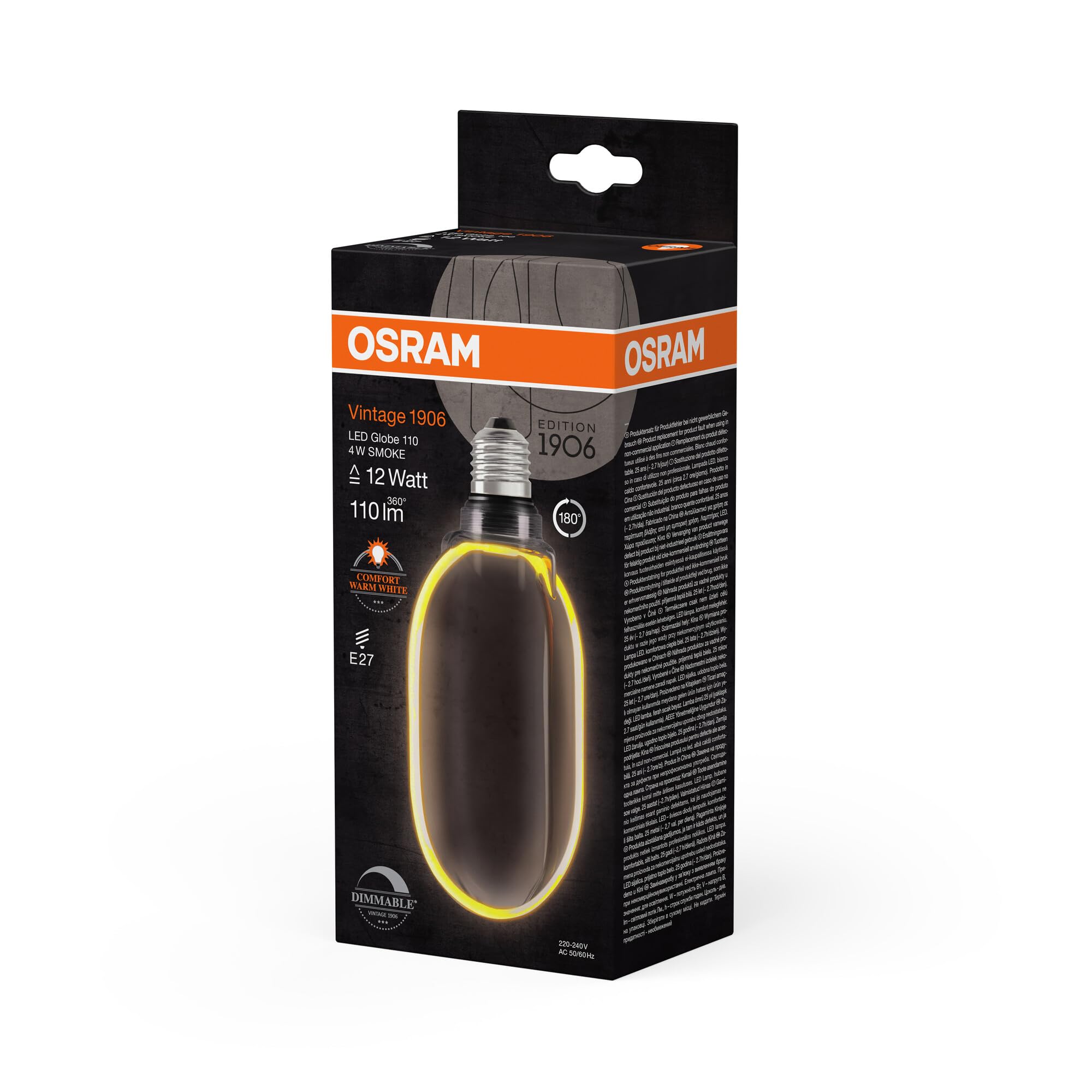 ams OSRAM Vintage 1906 Globe 100 LED Smoke E27