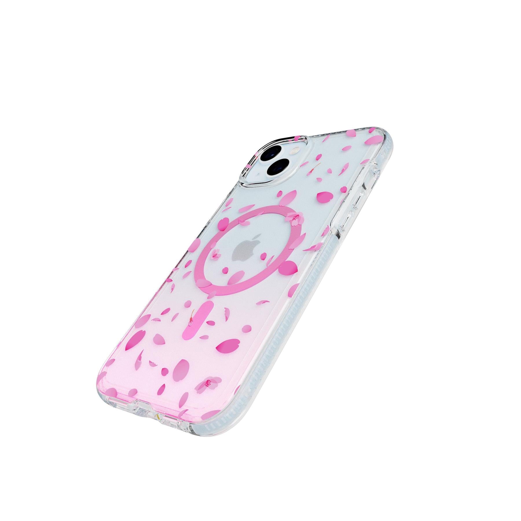 Tech21 FlexQuartz iPhone 15 Plus Hülle MagSafe Rosa Kirschblüte
