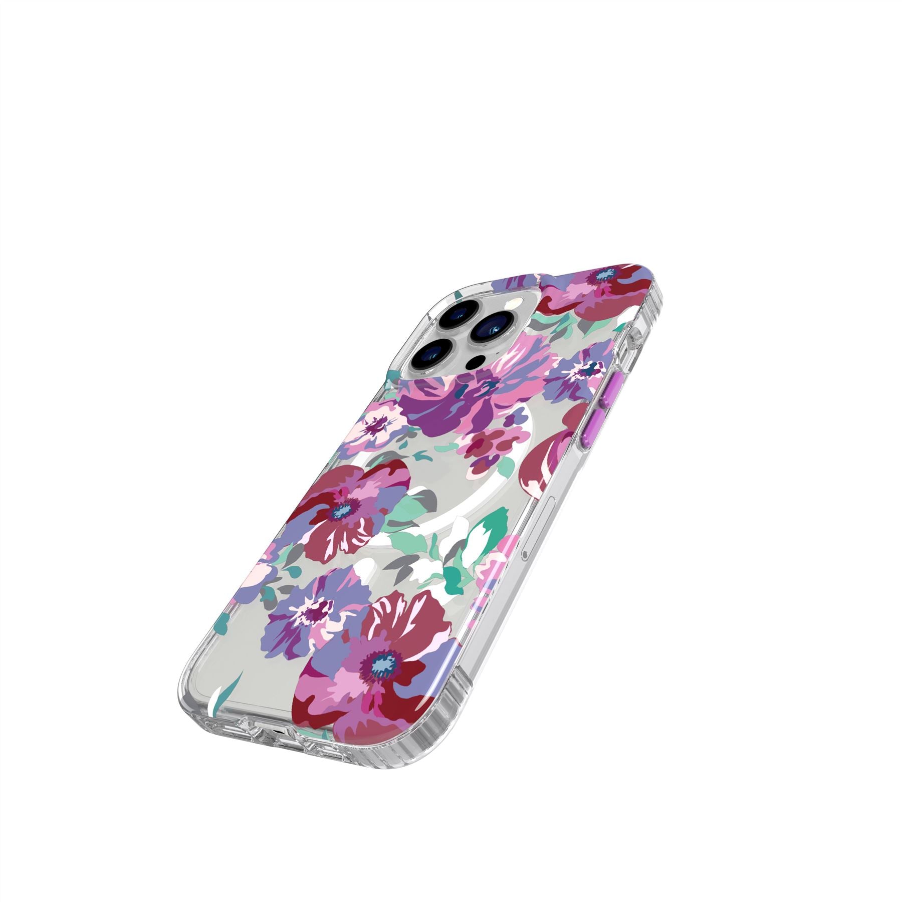 Tech21 EvoArt iPhone 13 Pro Hülle Purple Anemone MagSafe