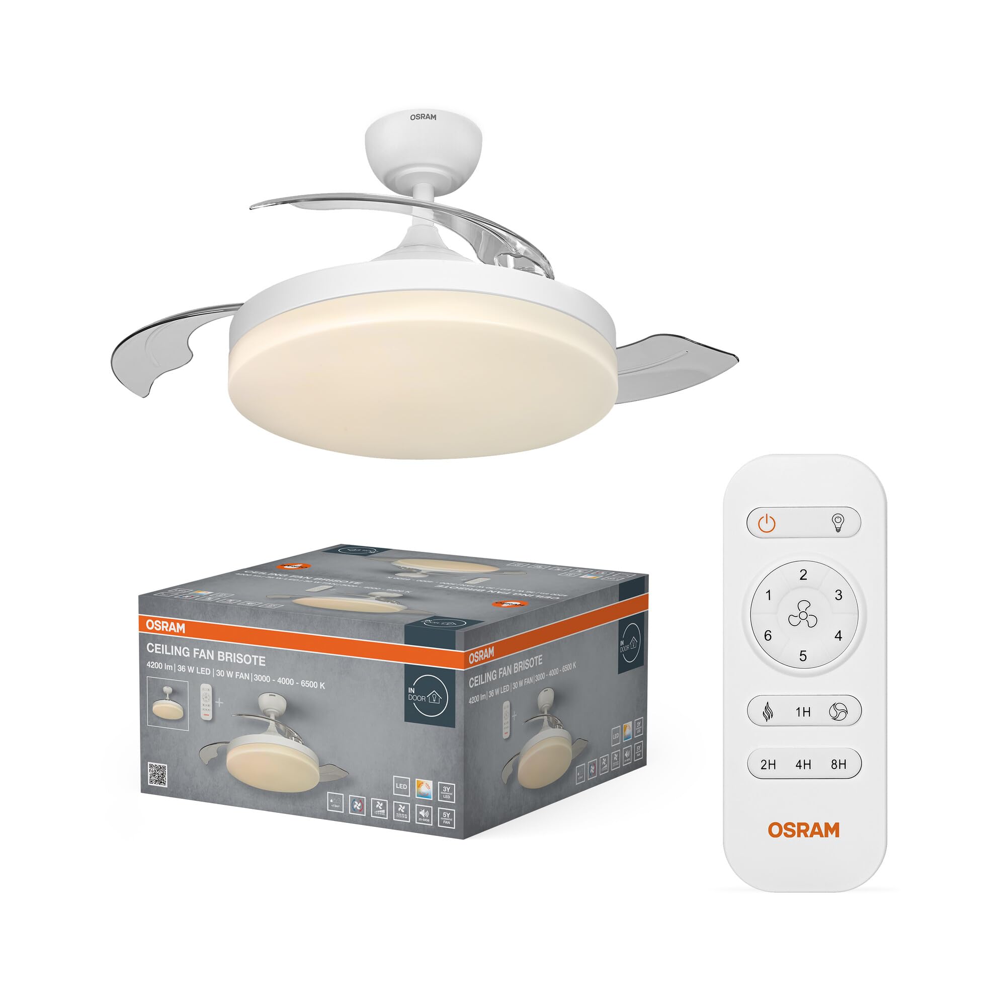 ams OSRAM SMART+ Brisote Deckenventilator 106cm 66W weiß