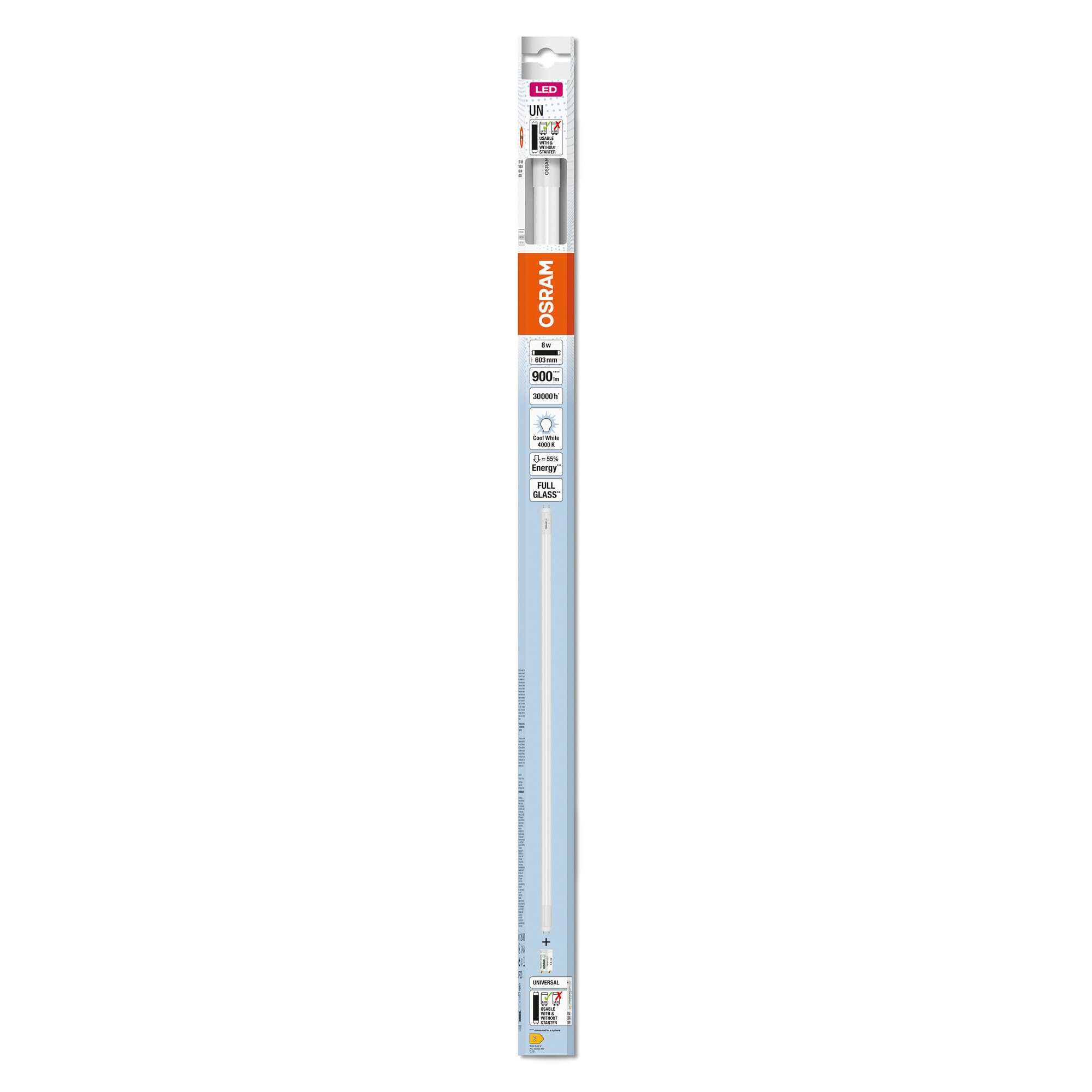 OSRAM SubstiTUBE LED-Röhre G13 0,6m kaltweiß 8er-Pack