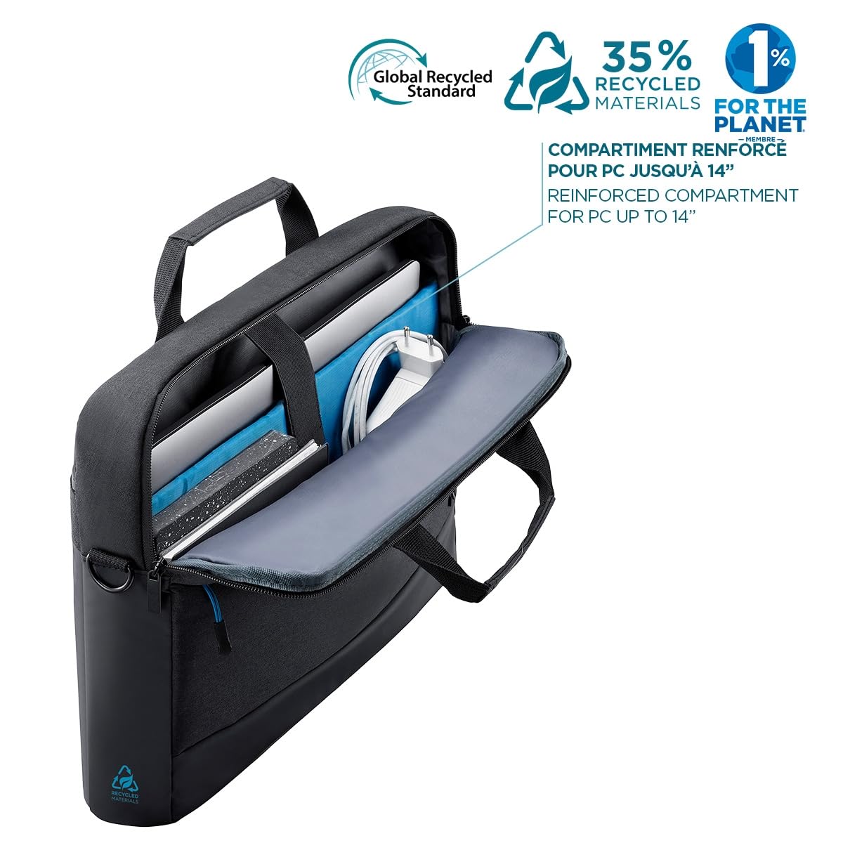 Mobilis Trendy Notebook-Tasche 14 Zoll 35,6cm 35% Recycling schwarz