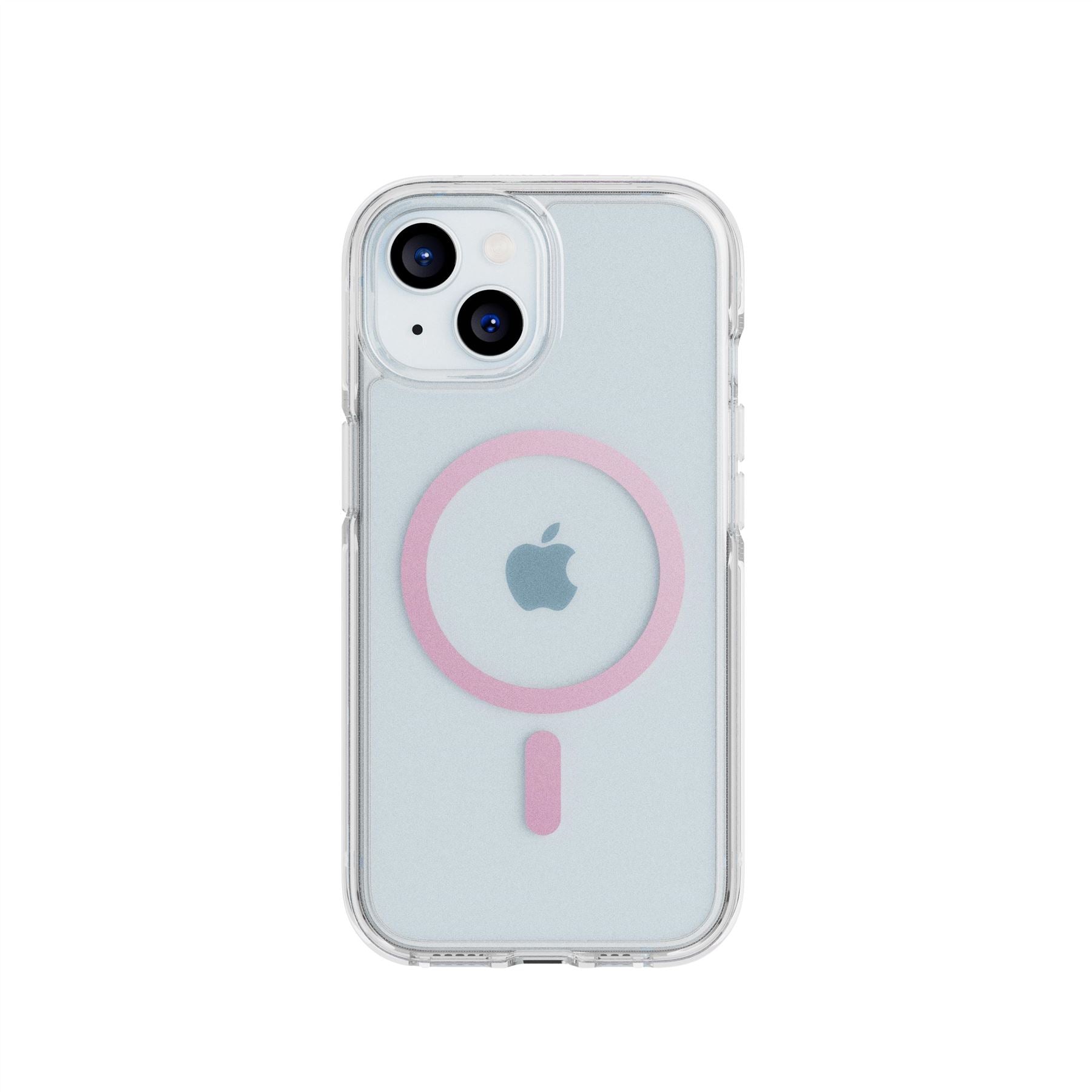 Tech21 FlexQuartz iPhone 15/14/13/16e Hülle Clear Pink MagSafe