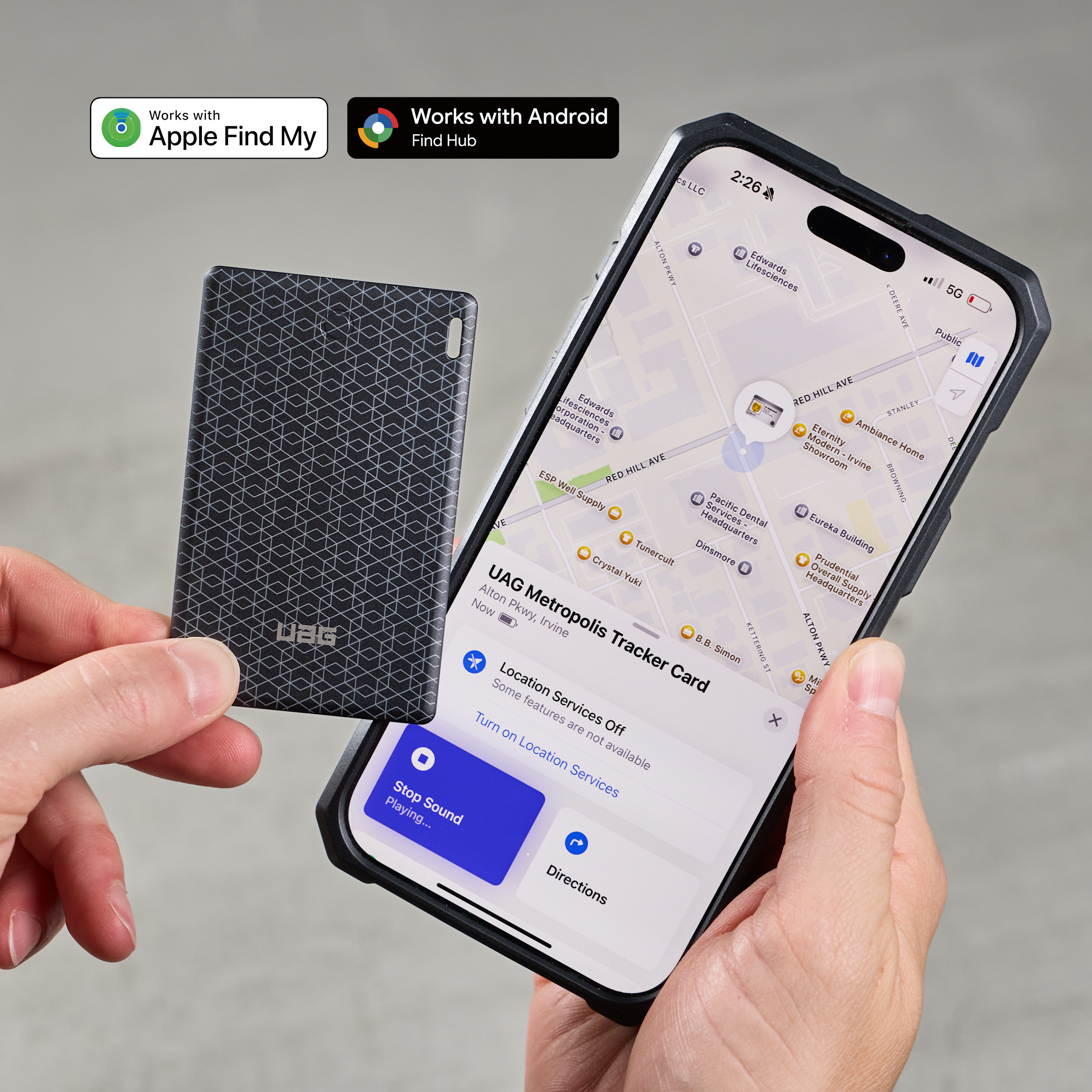 UAG Metropolis Dual Tracker Card GPS Tracker Find My