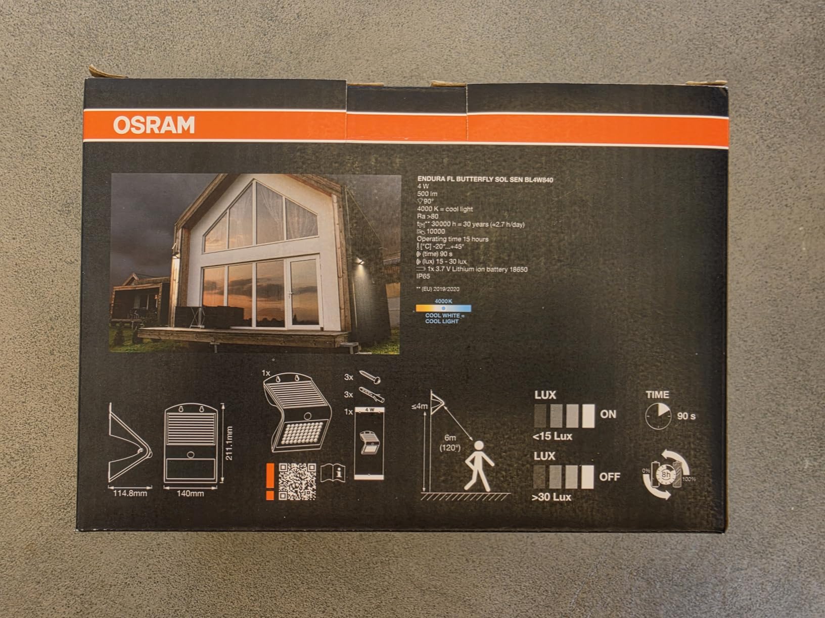 ams OSRAM ENDURA Butterfly Solar-Flutlicht 4W schwarz
