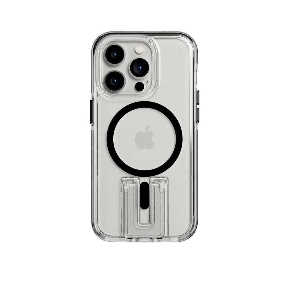 Tech21 EvoCrystal Kick iPhone 14 Pro Hülle Clear Black MagSafe