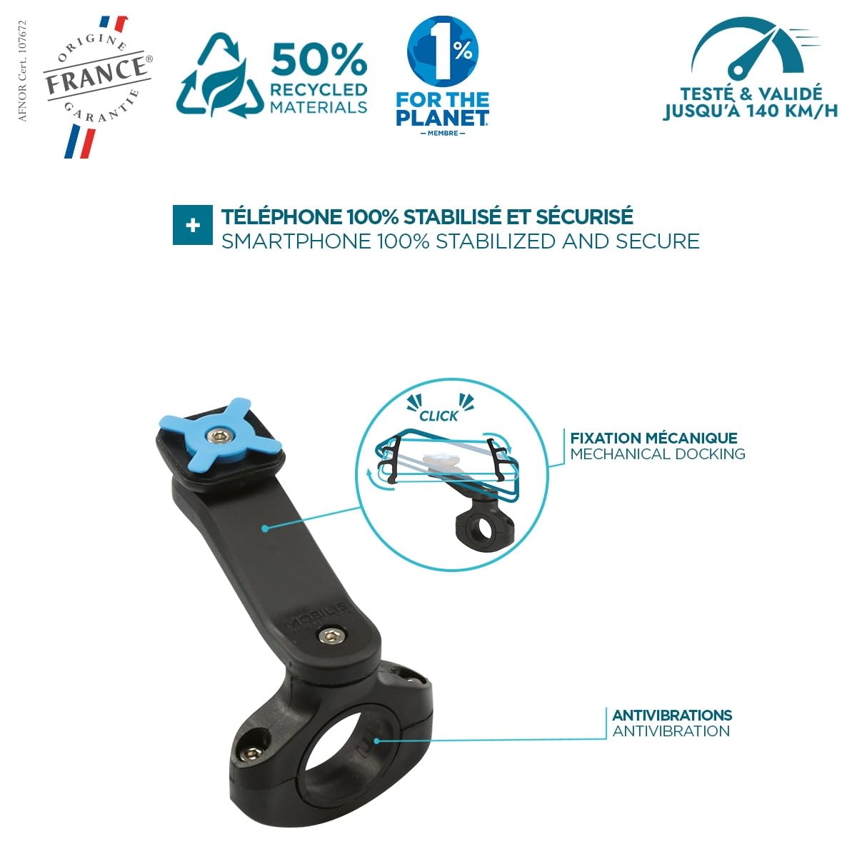 Mobilis Univ 360 Handyhalterung Fahrrad Motorrad universal 360°