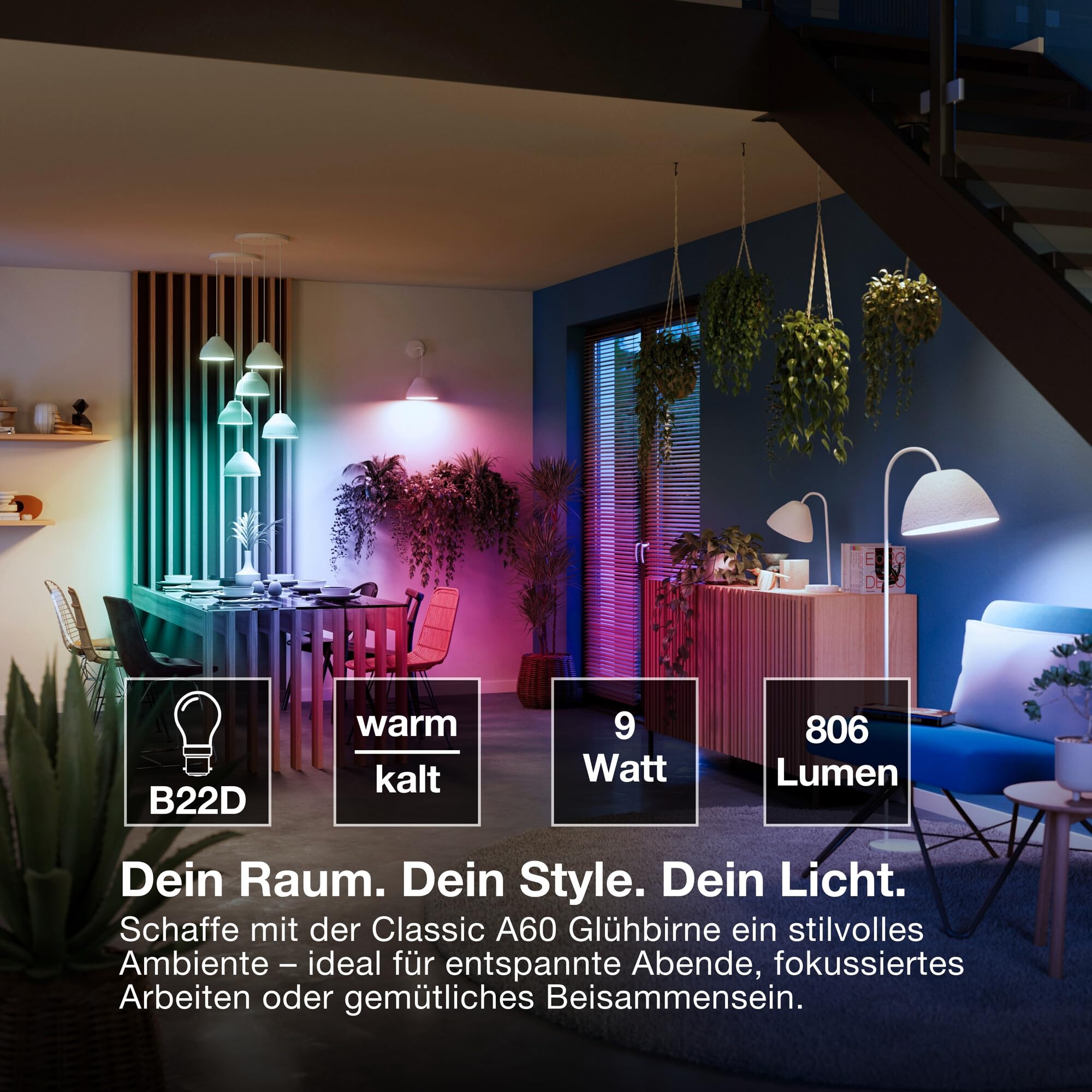 ams OSRAM SMART+ A60 LED-Lampe B22D RGBW 1er-Pack