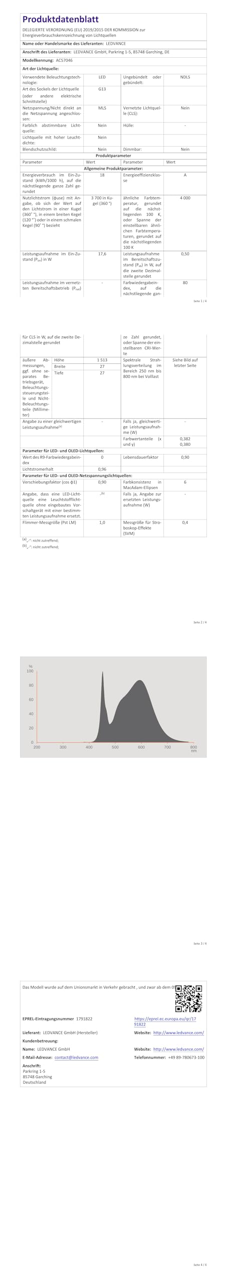 ams OSRAM SMART+ T8 LED Röhre 17,6W 840 G13 8er
