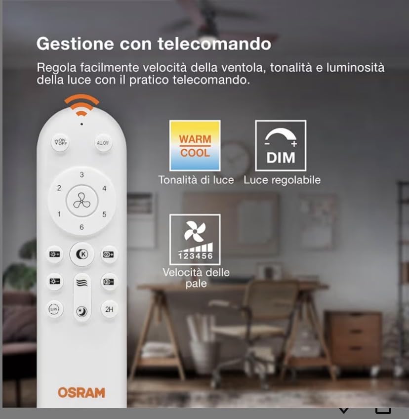 ams OSRAM SMART+ Brisote Deckenventilator 106cm 66W weiß