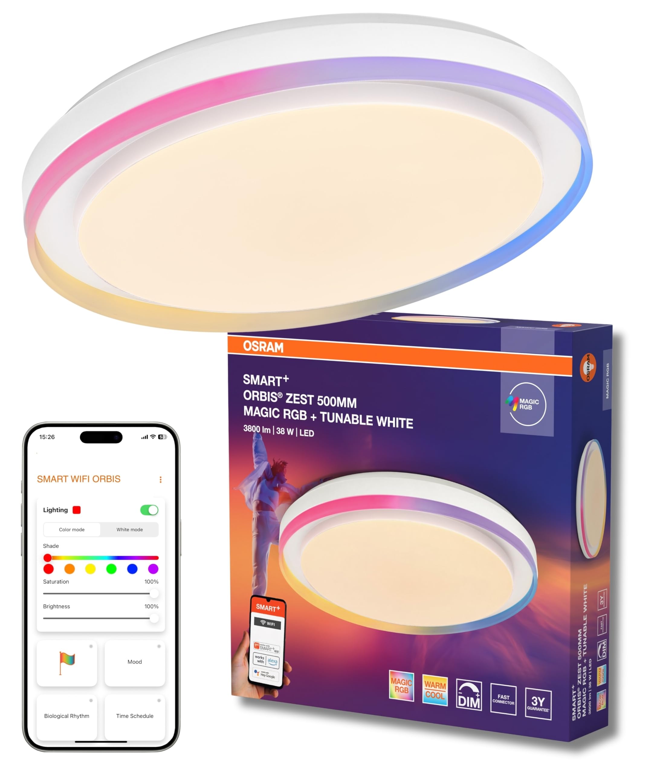 OSRAM SMART+ WIFI Magic Deckenleuchte weiß 50cm 32W RGB