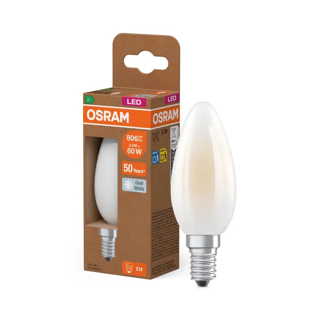 OSRAM SMART+ Classic B 60 LED-Lampe E14 Filament Matt 3,8W