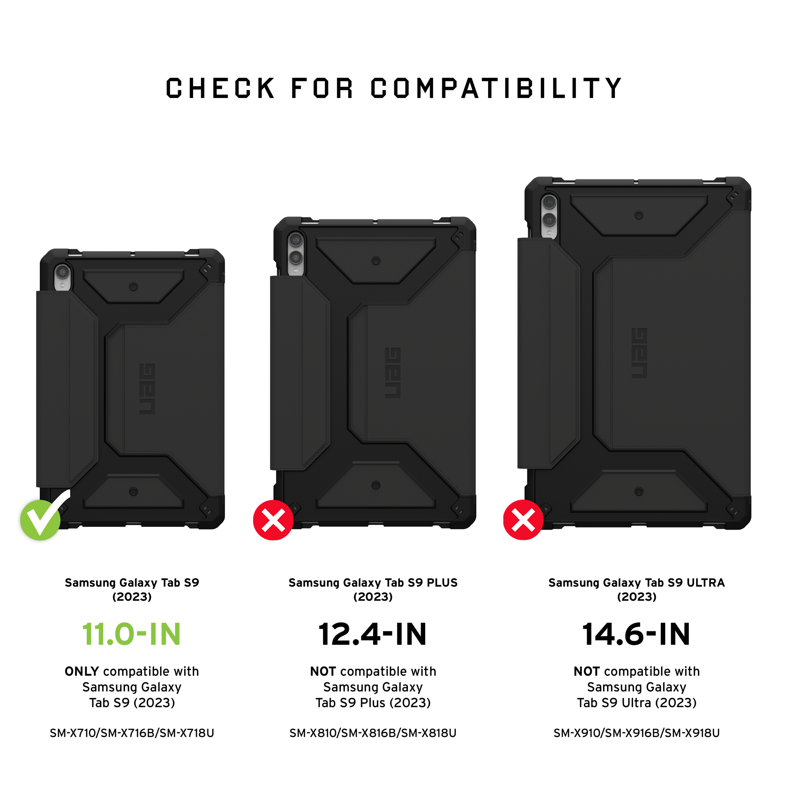 UAG Metropolis SE Galaxy Tab S9 11" Folio Schwarz mit Ständer