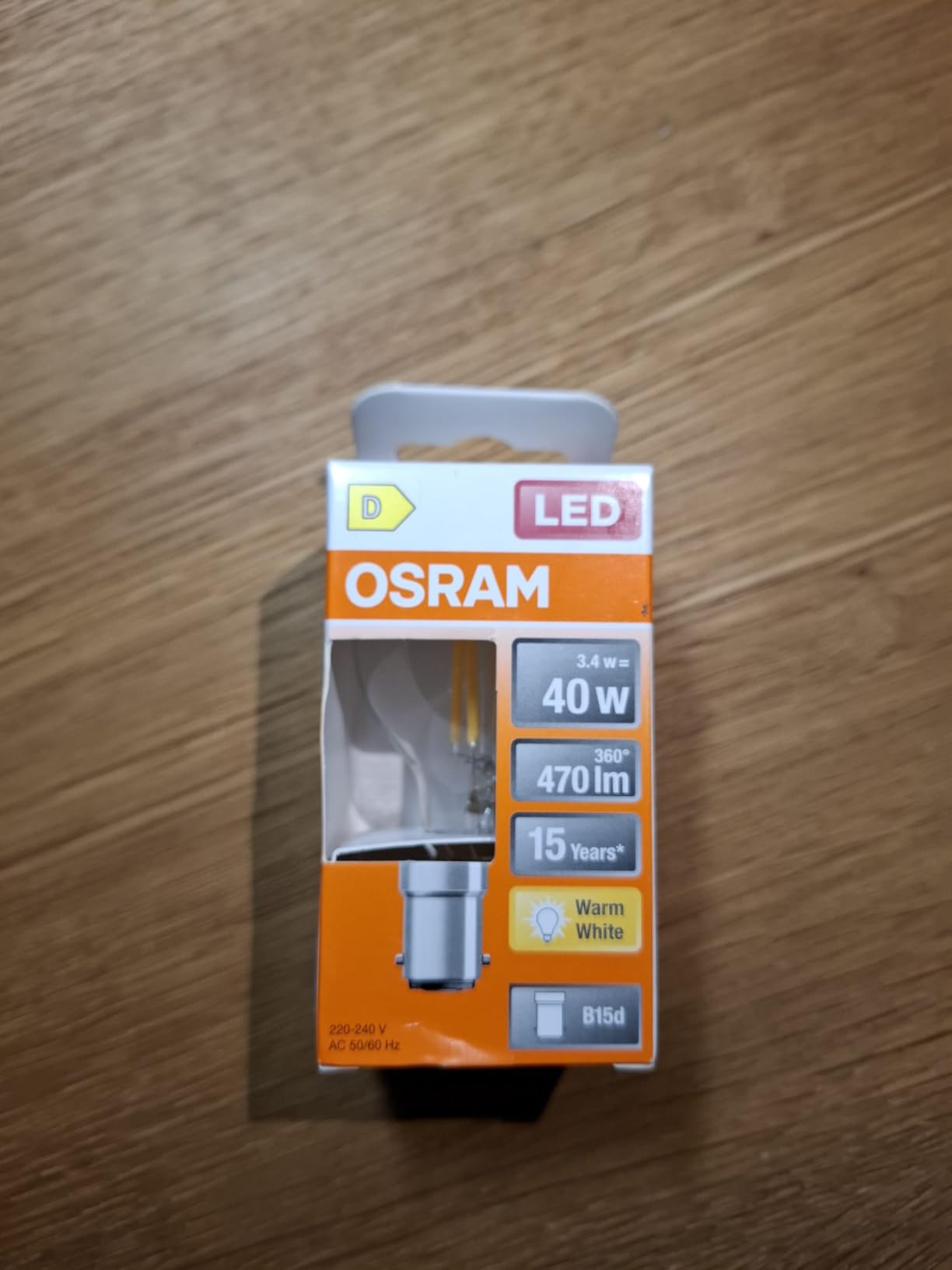 ams OSRAM Star Globe P40 LED-Lampe B15d 2700K Einzelpack