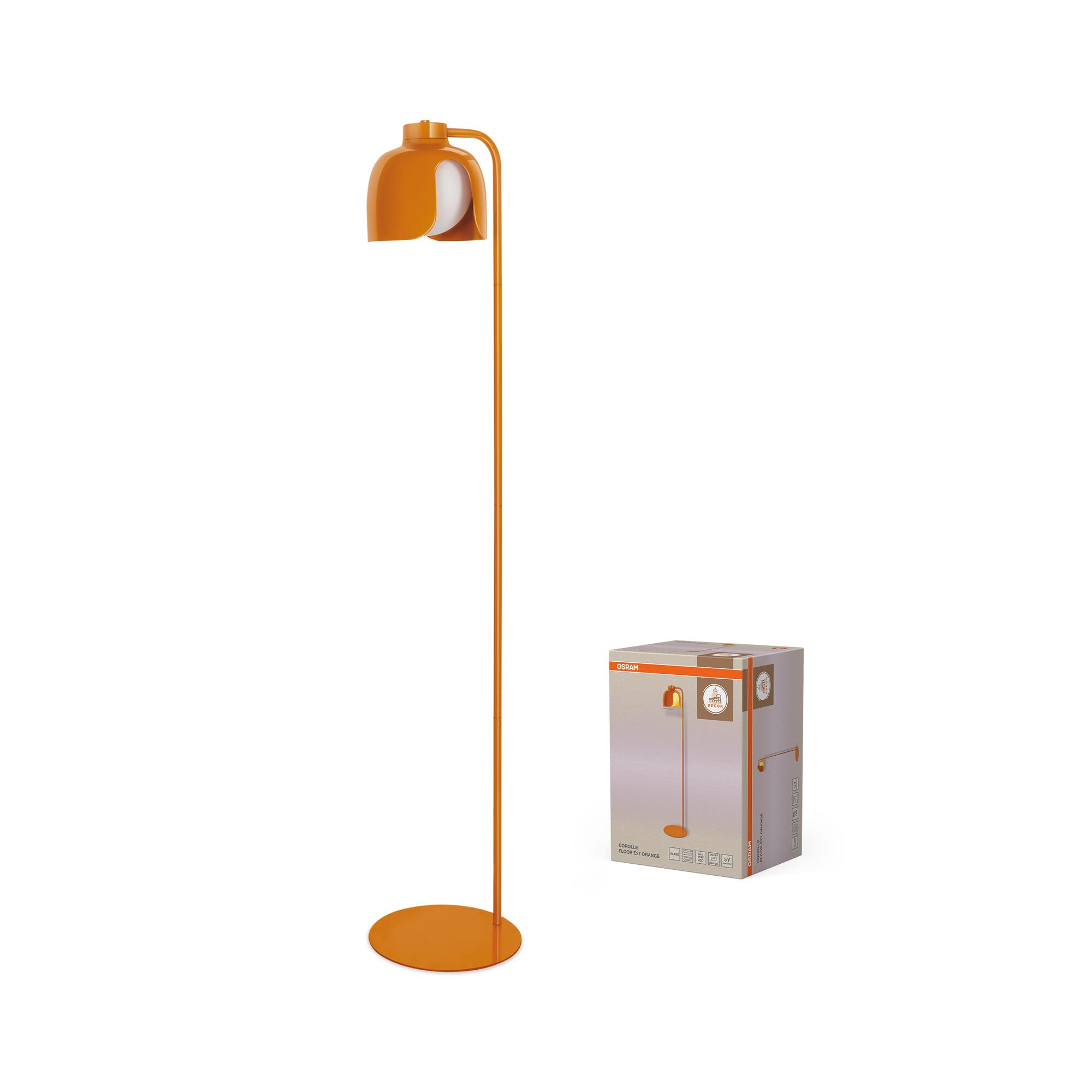 ams OSRAM Decor Corolle Floor Stehleuchte E27 orange Retro