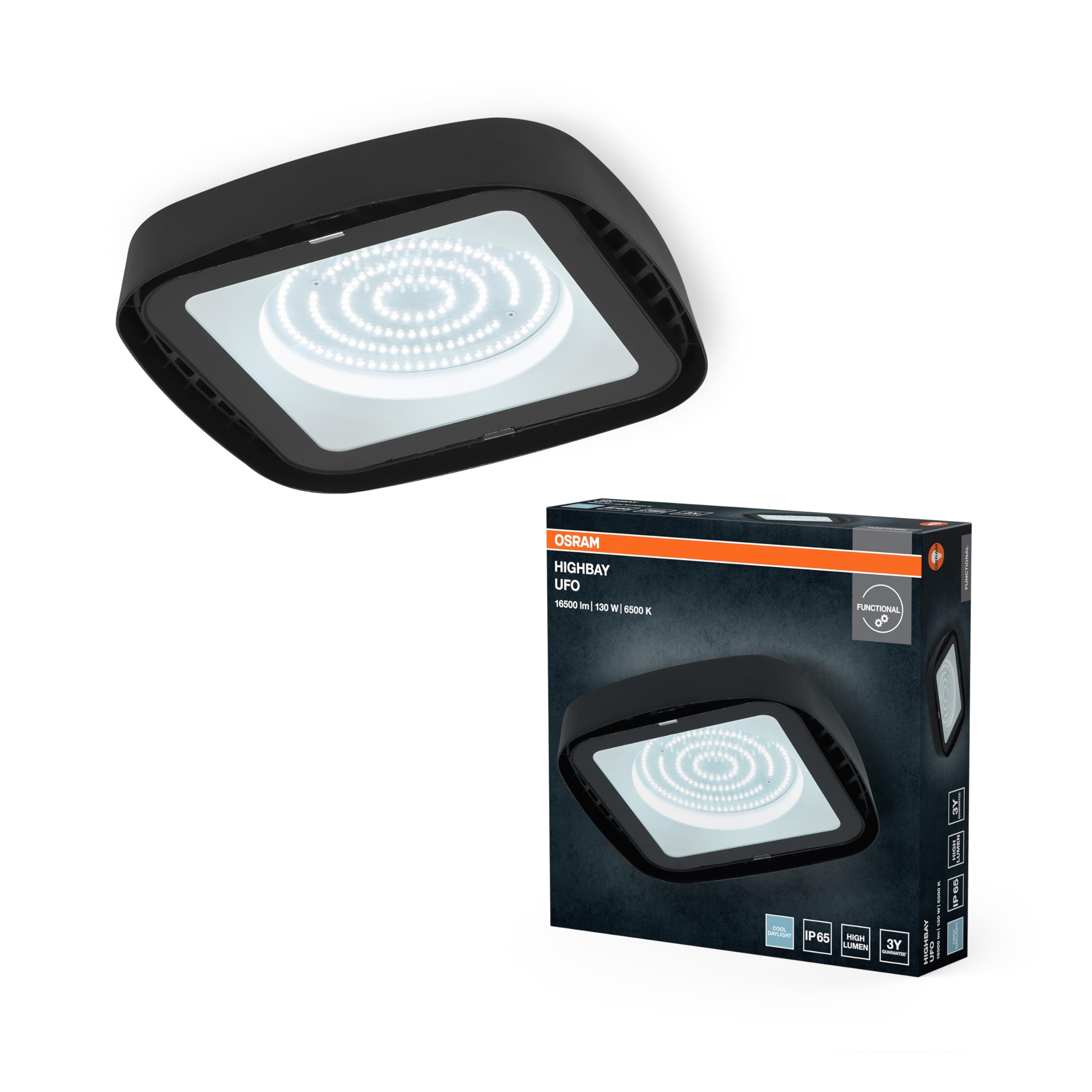 ams OSRAM SMART+ Highbay UFO Deckenleuchte schwarz 150W Tageslicht