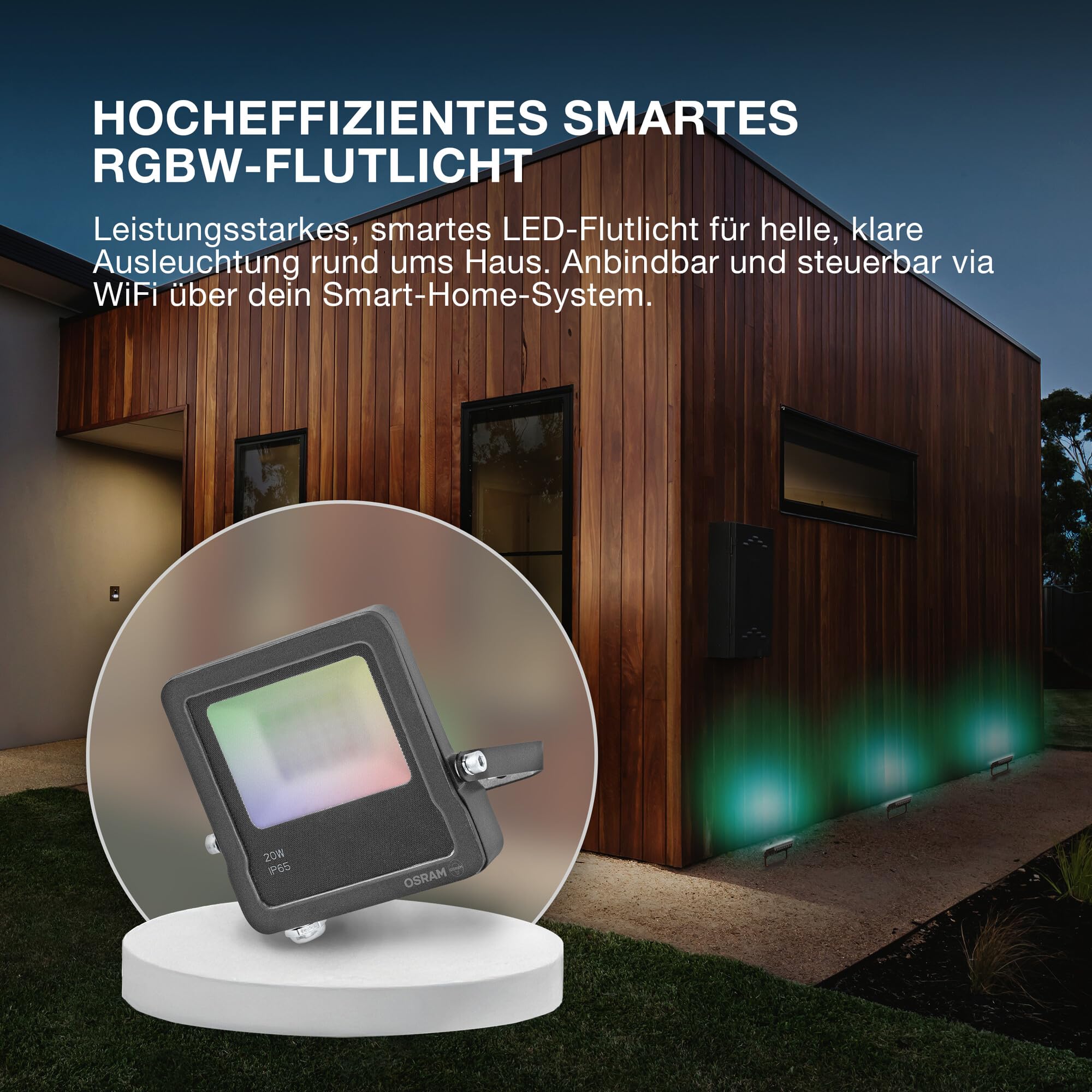 OSRAM SMART+ WiFi Flutlicht 50W dunkelgrau RGB 4000lm IP65