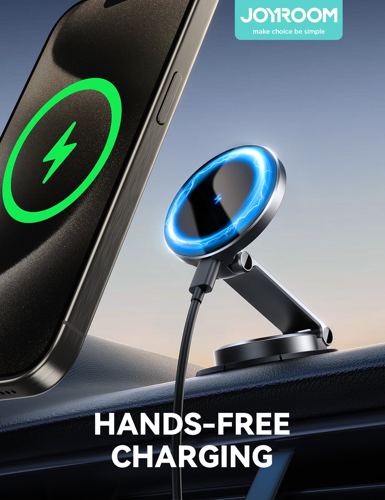 JOYROOM JR-ZS408 Magnet Wireless Autohalterung 15W Schwarz