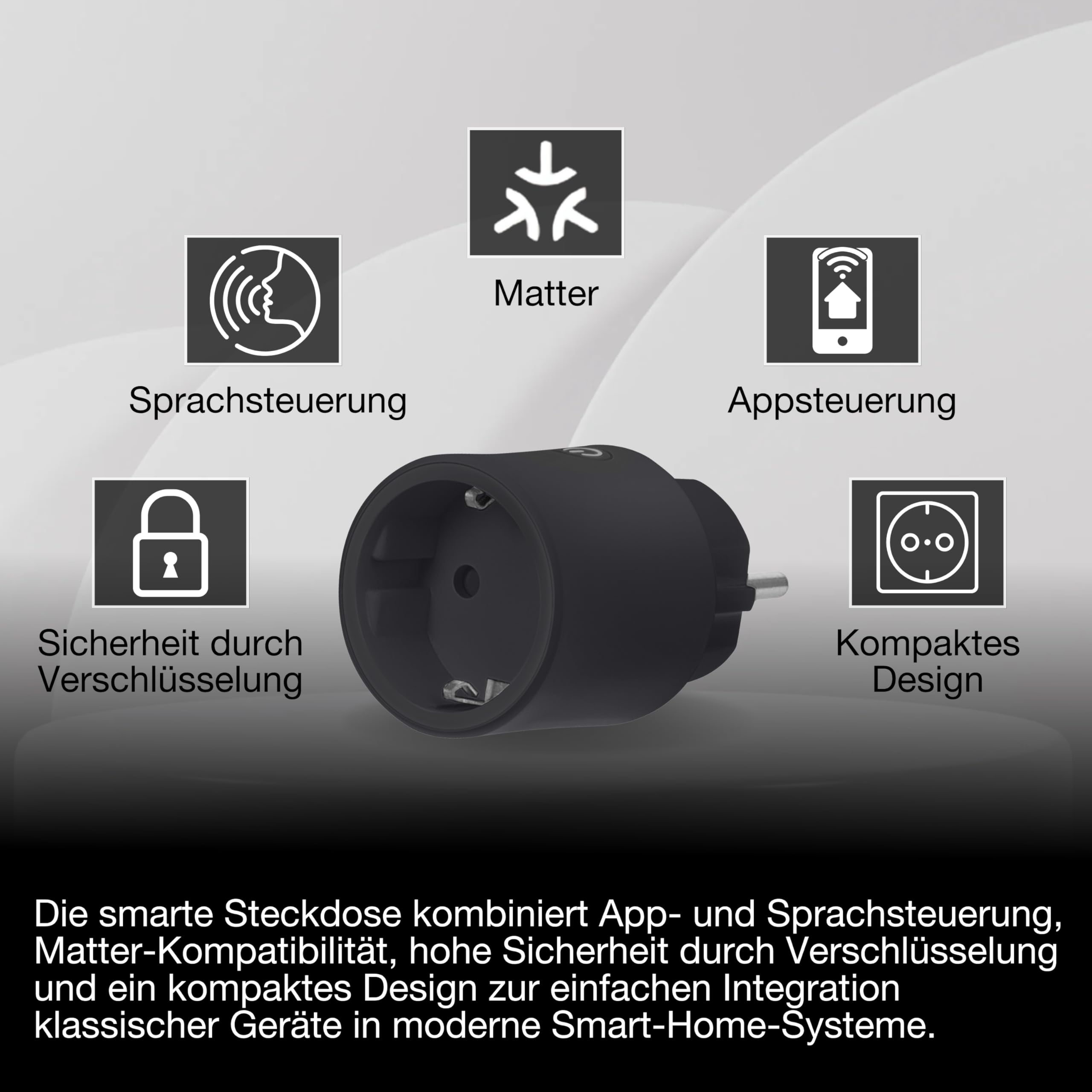 ams OSRAM SMART+ Indoor Plug Matter Steckdose Schwarz 4er-Pack